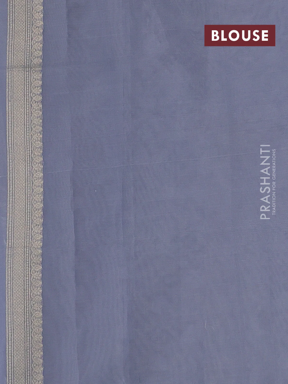 Banarasi silk cotton saree grey with allover zari weaves and zari woven border - Image 3