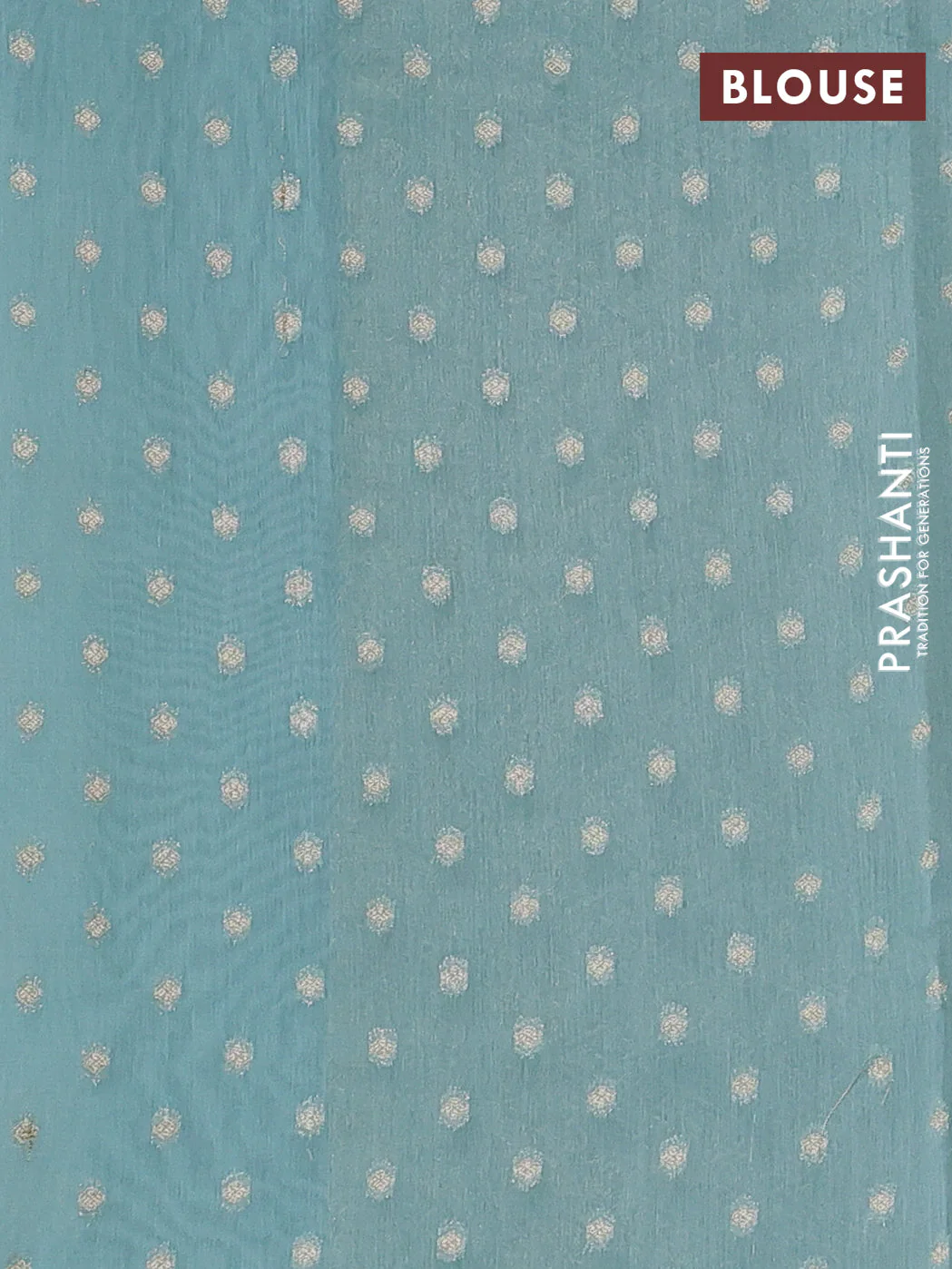 Banarasi silk cotton saree light blue with allover zari weaves and zari woven border - Image 3