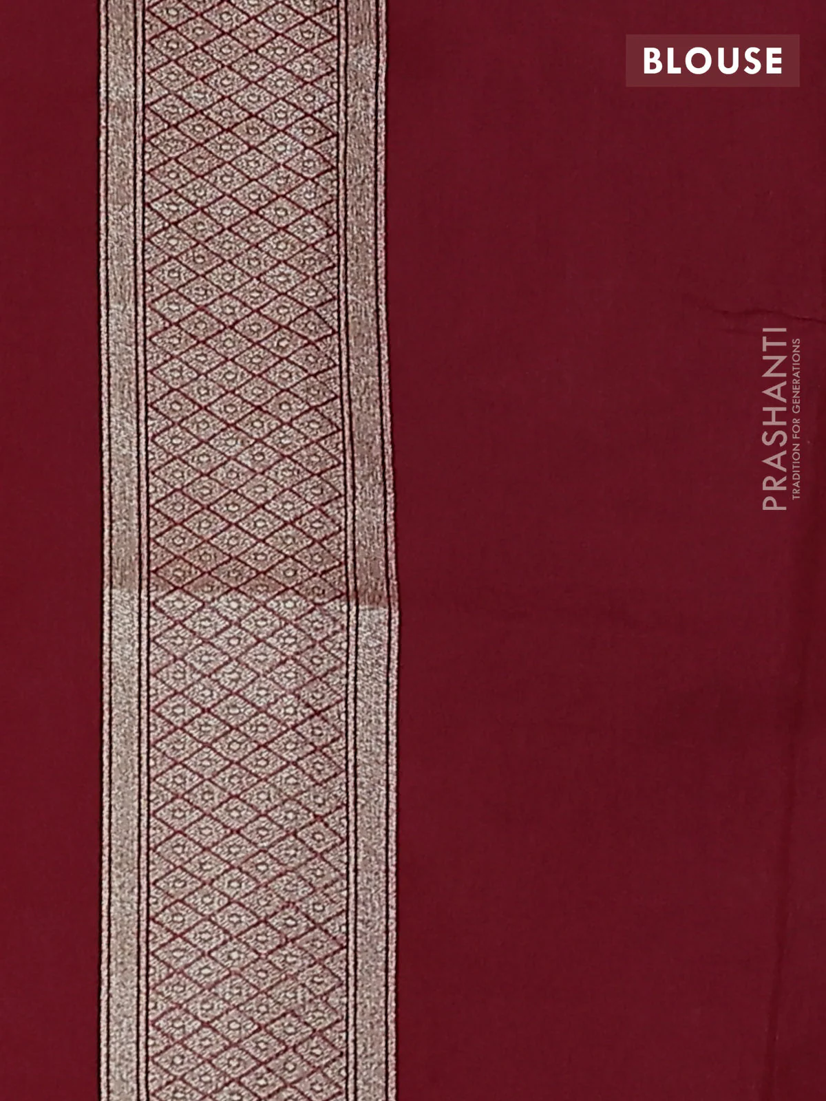 Banarasi silk cotton saree maroon with allover floral zari woven buttas and zari woven border - Image 3