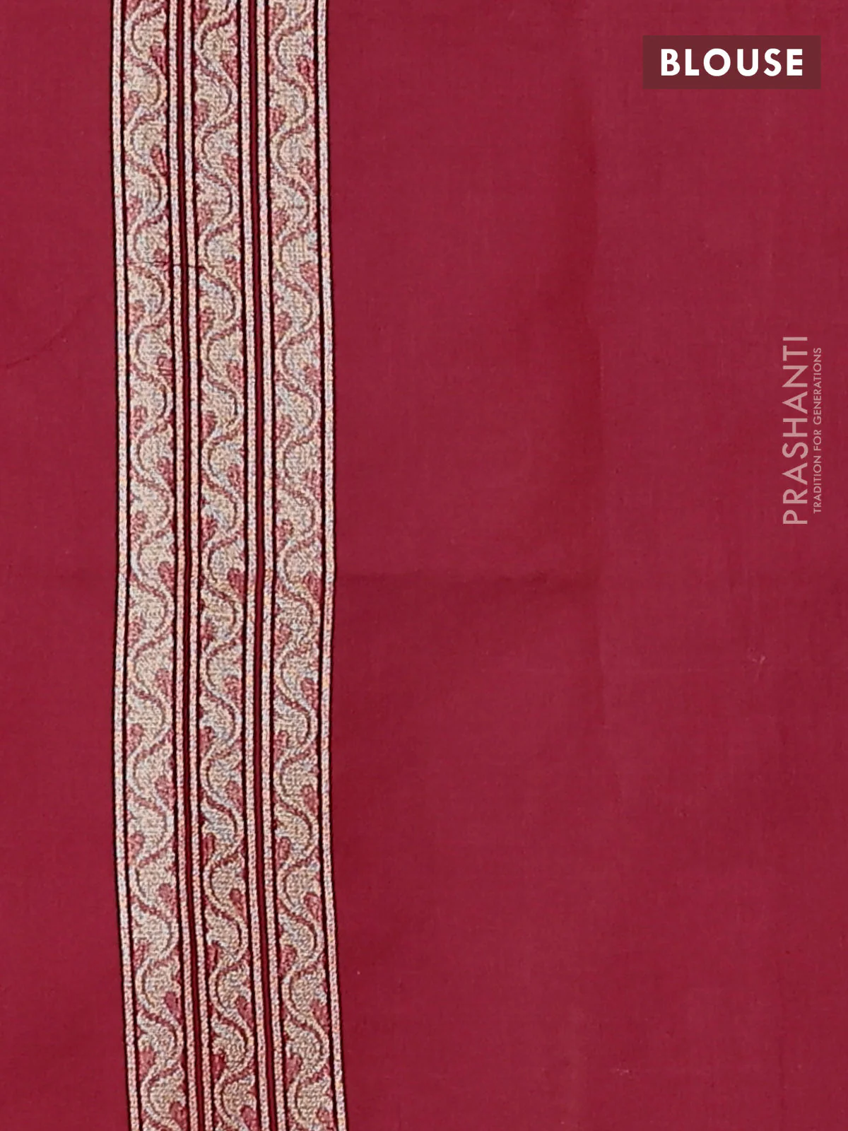 Banarasi silk cotton saree maroon with allover thread weaves & zari woven buttas and temple zari woven border - Image 3