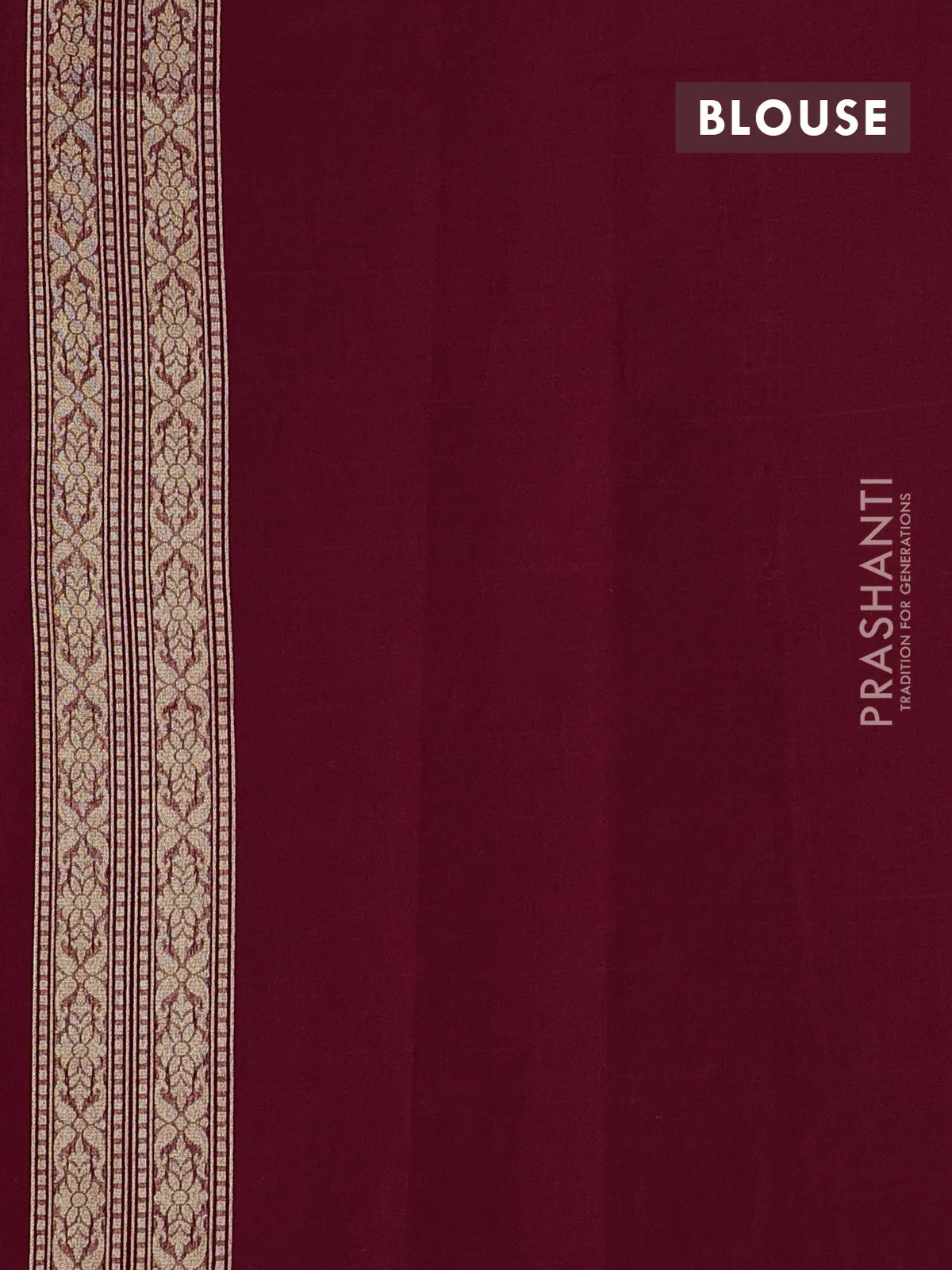 Banarasi silk cotton saree maroon with allover thread & zari woven buttas and zari woven border - Image 3