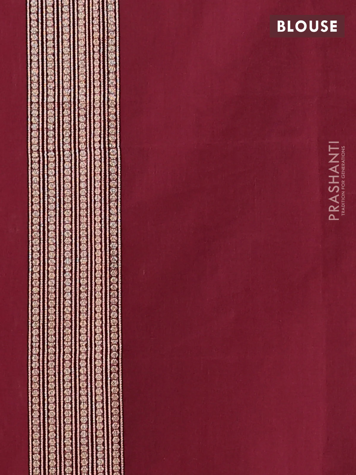 Banarasi silk cotton saree maroon with allover zari weaves and temple zari woven border - Image 3