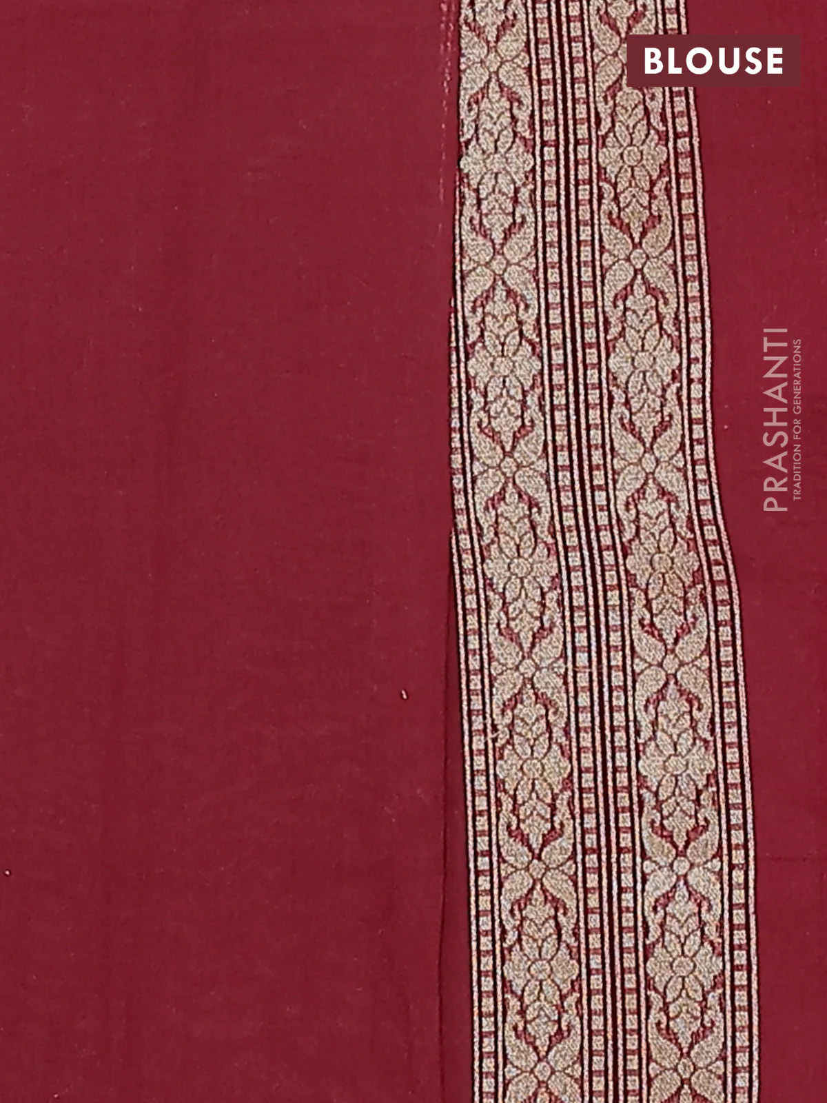 Banarasi silk cotton saree maroon with allover zari weaves and zari woven border - Image 3