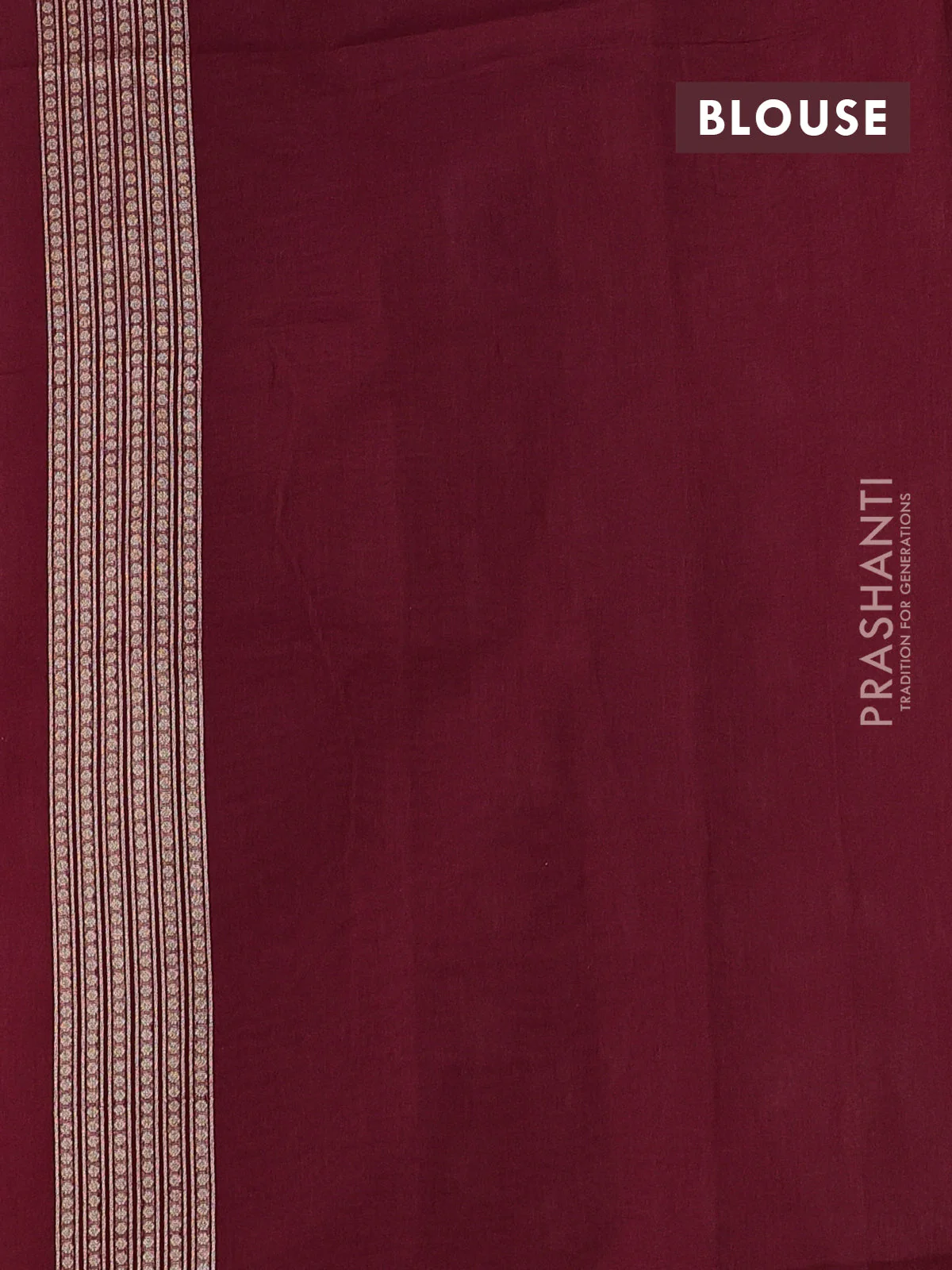Banarasi silk cotton saree maroon with allover zari woven buttas and temple zari woven border - Image 3