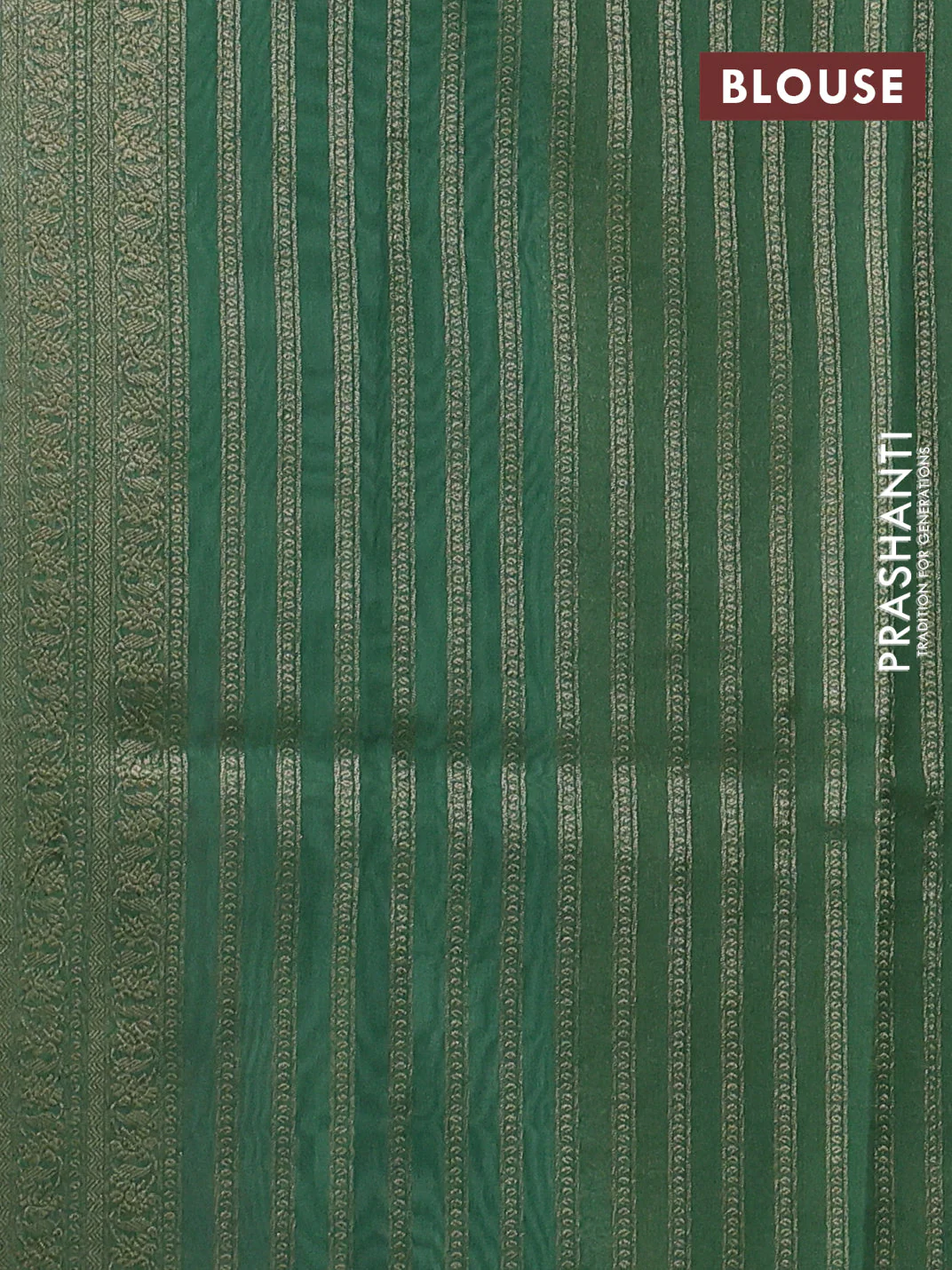 Banarasi silk cotton saree mauve pink and green with allover thread & zari woven buttas and woven border - Image 3