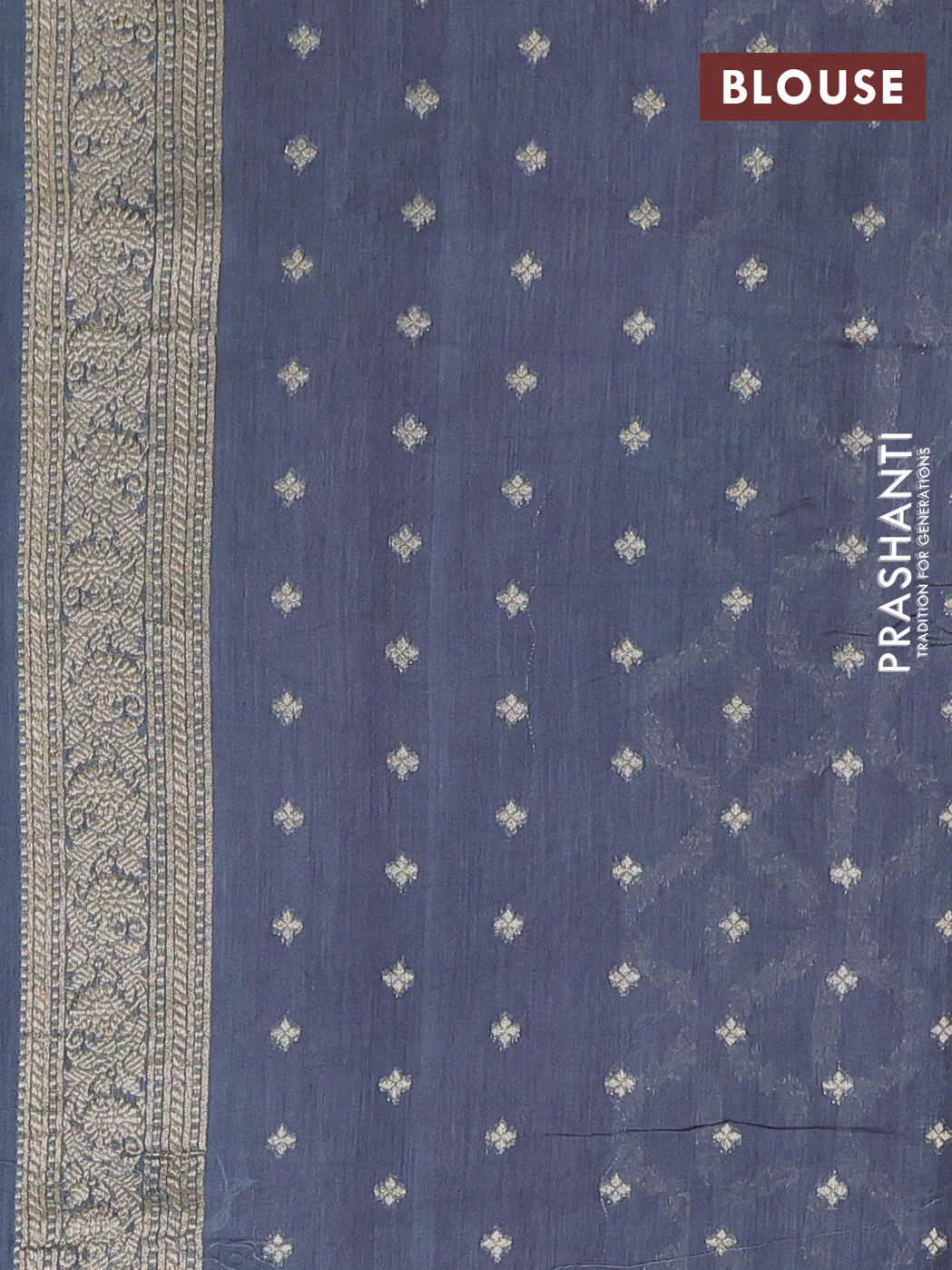 Banarasi silk cotton saree mauve pink and grey with allover zari weaves and zari woven border - Image 3
