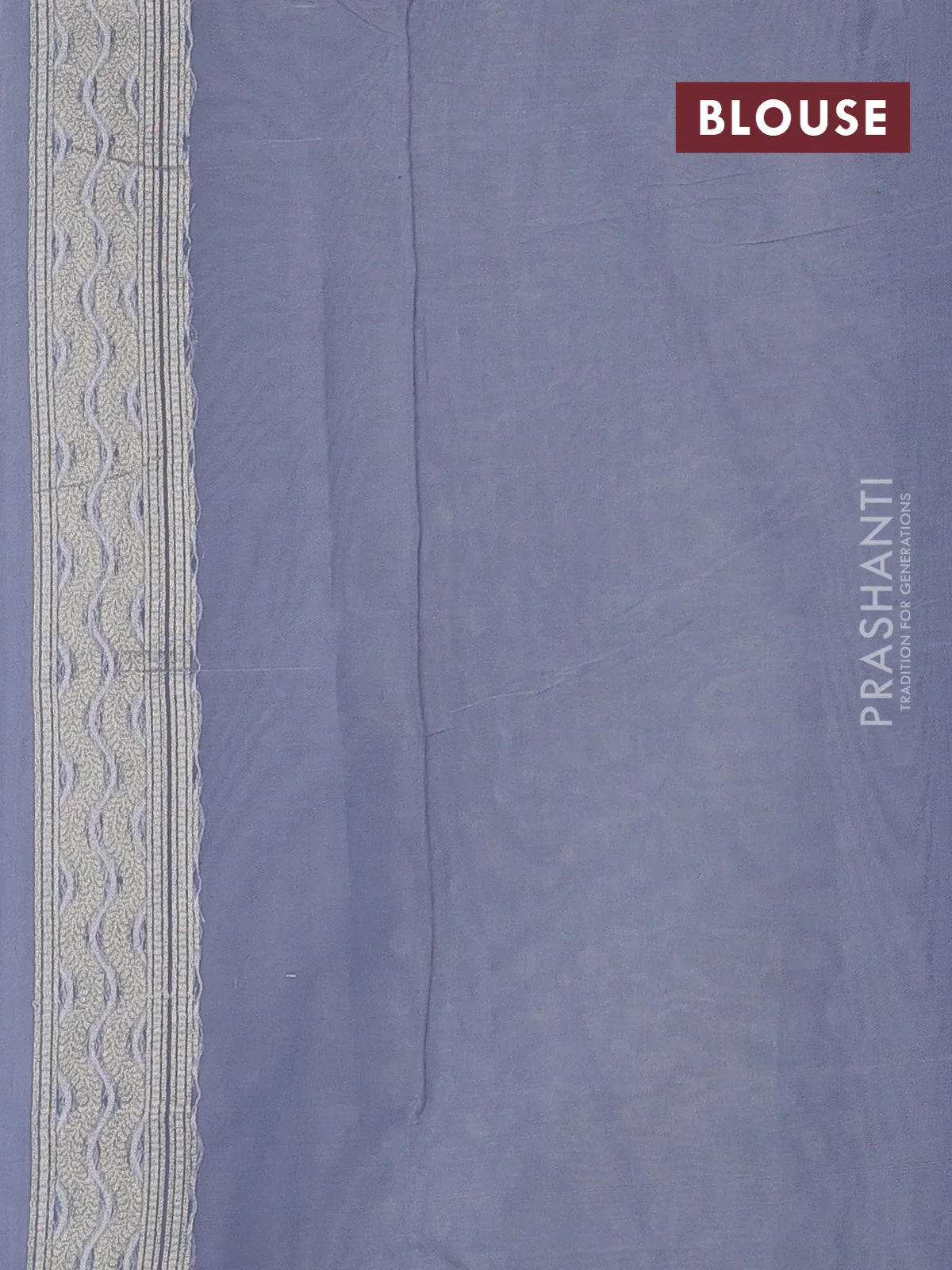 Banarasi silk cotton saree pastel grey with allover thread & zari woven buttas and thread & zari woven border - Image 3
