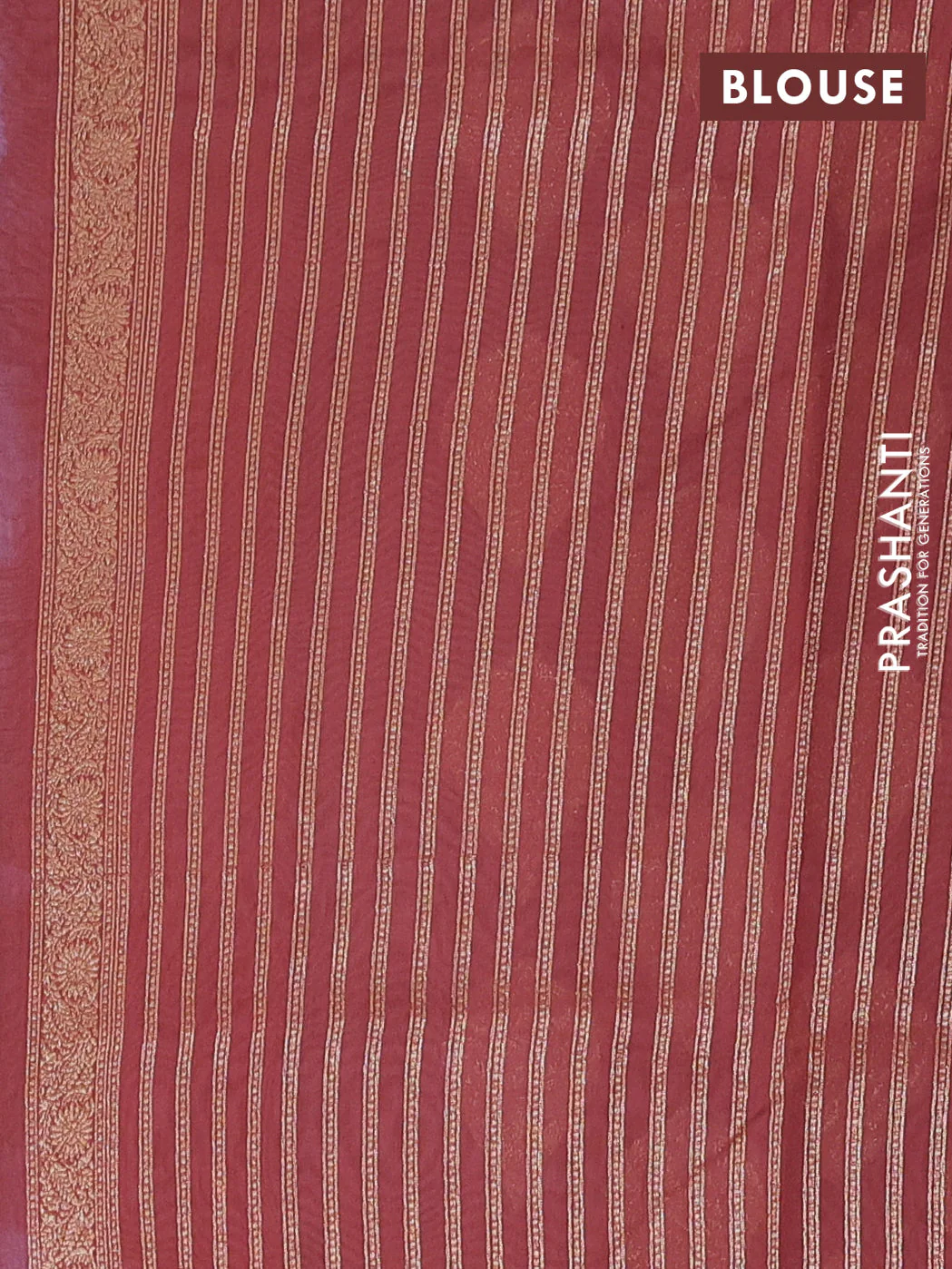 Banarasi silk cotton saree pastel pink and rust shade with allover zari woven buttas and zari woven border - Image 3