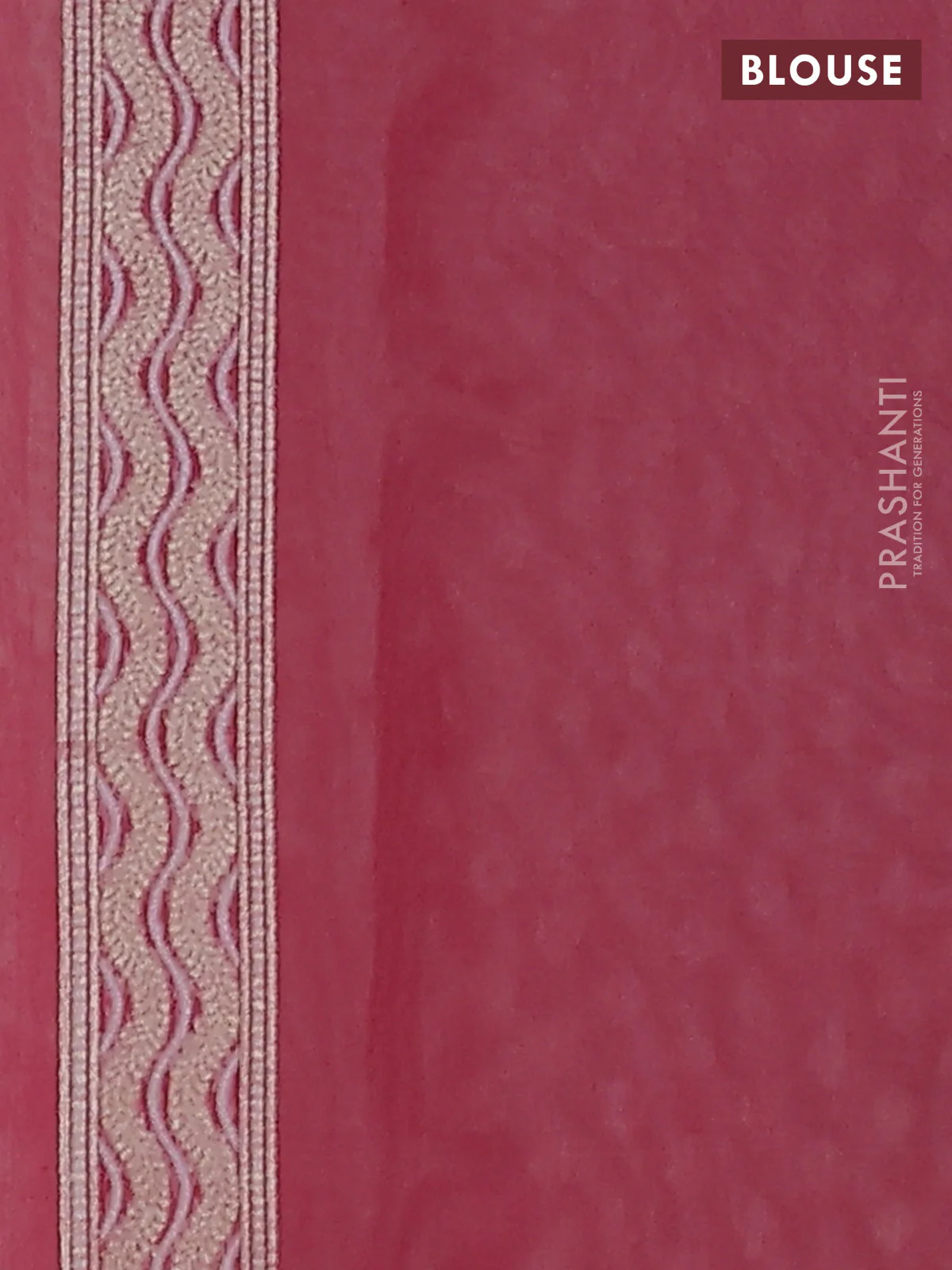 Banarasi silk cotton saree peach pink with allover thread & zari woven buttas and thread & zari woven border - Image 3
