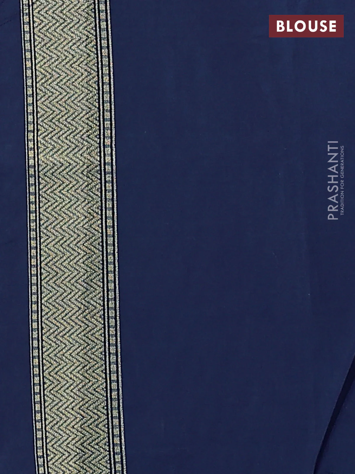 Banarasi silk cotton saree peacock blue with allover zari weaves and zari woven border - Image 3