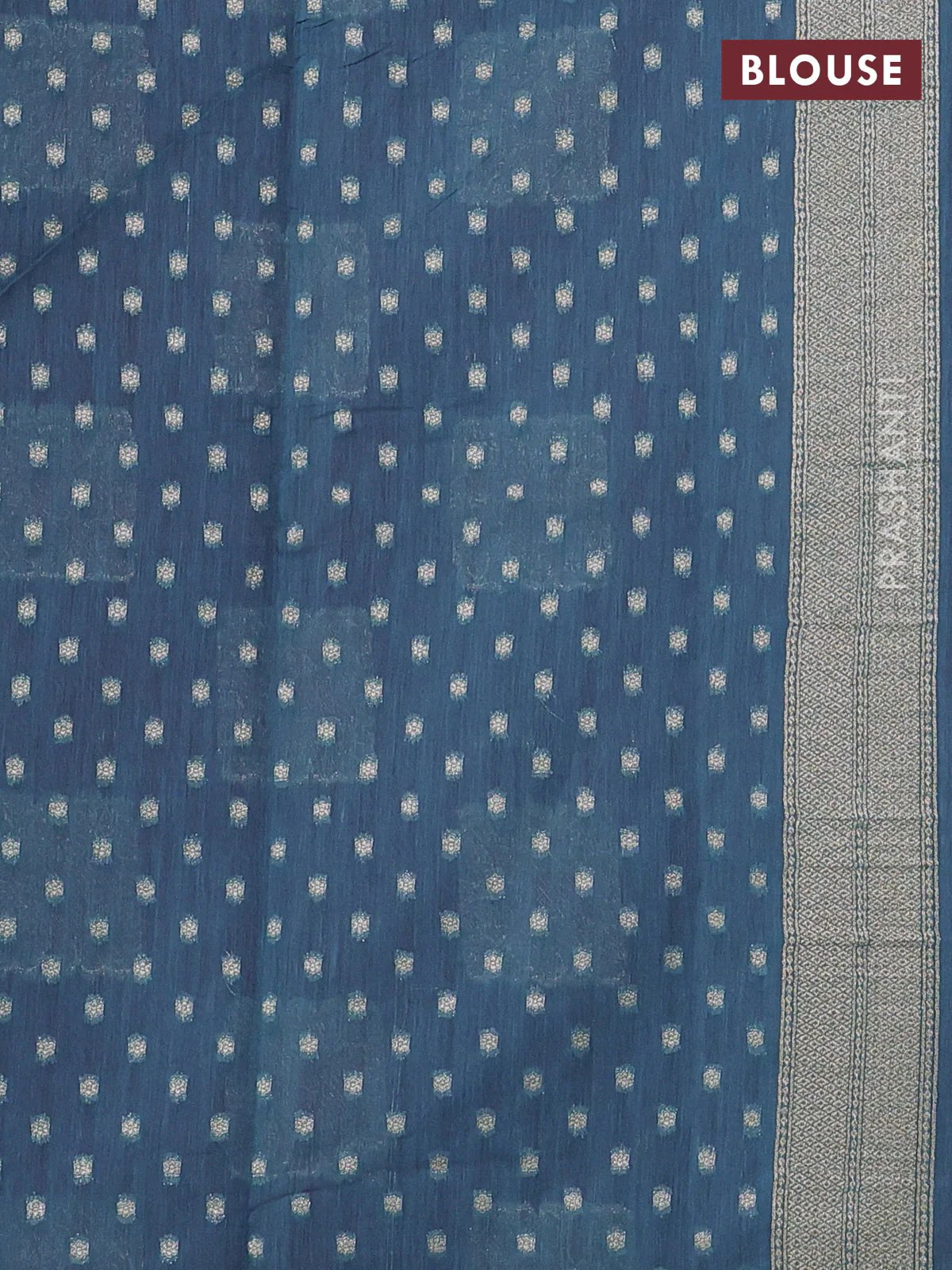 Banarasi silk cotton saree pink and peacock blue with threade & zari woven pichwai buttas and woven border - Image 3