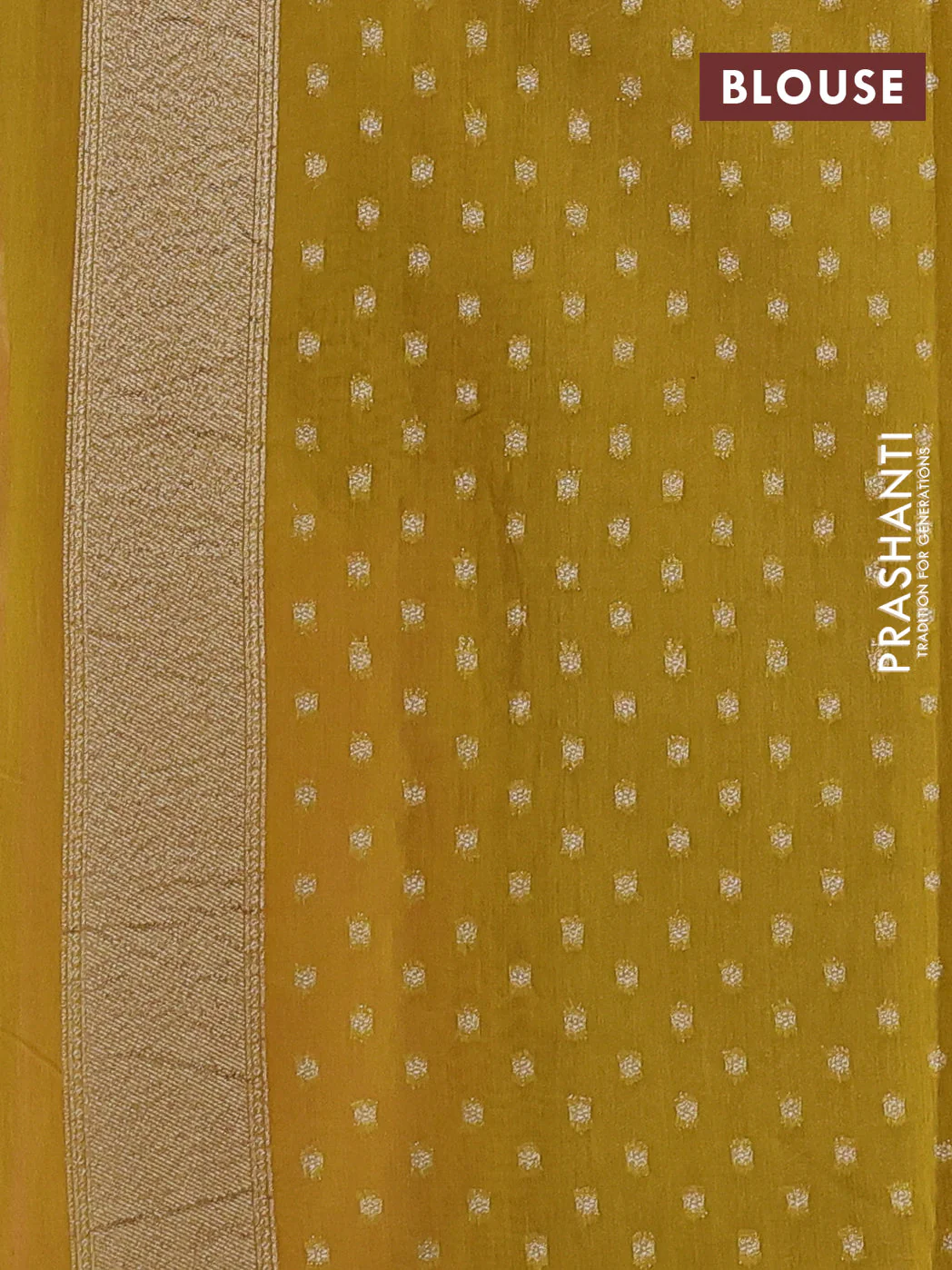 Banarasi silk cotton saree pink and yellow with zari woven buttas and woven border - Image 3
