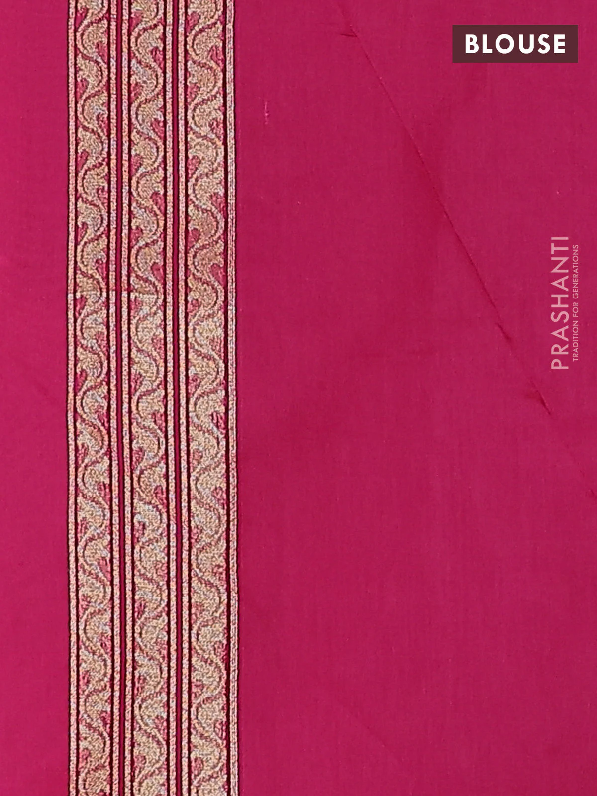Banarasi silk cotton saree pink with allover thread weaves & zari woven buttas and temple zari woven border - Image 3