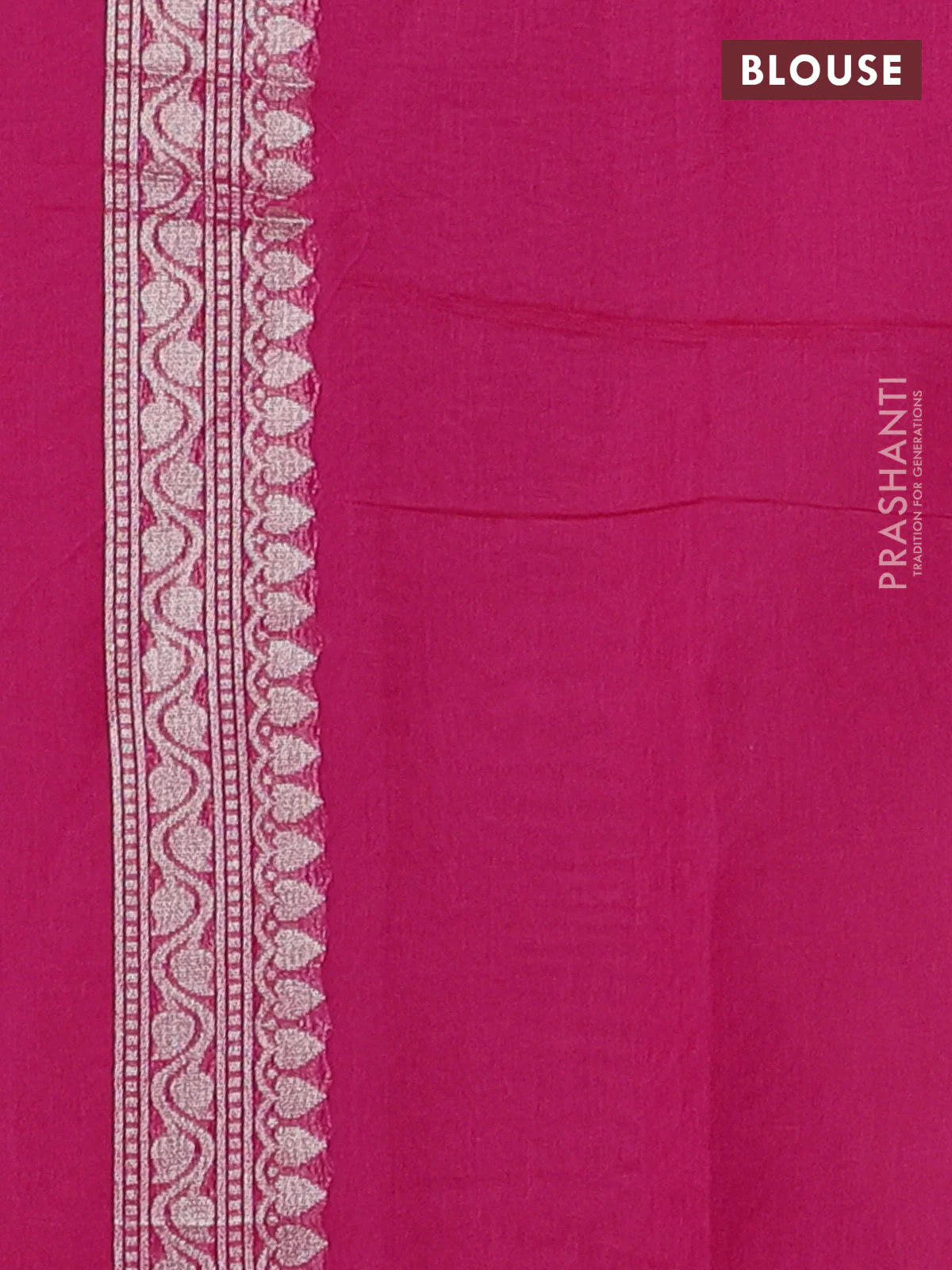 Banarasi silk cotton saree pink with allover thread & zari woven buttas and zari woven border - Image 3
