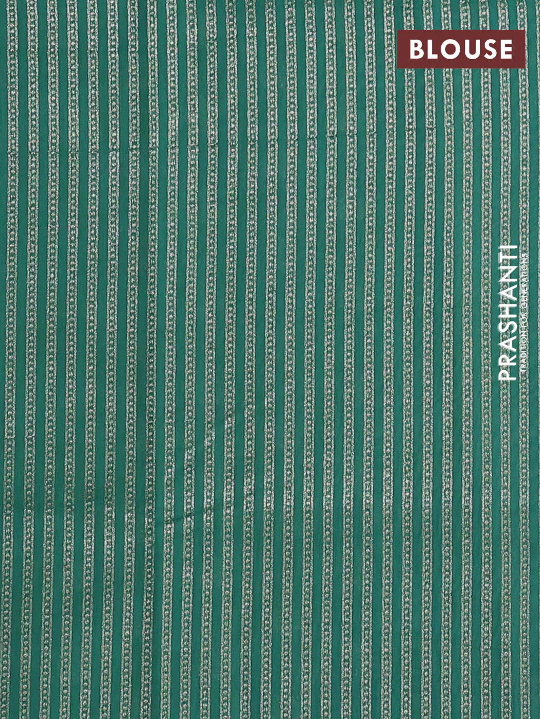 Banarasi silk cotton saree pista green and teal green with allover thread & zari woven buttas and woven border - Image 3
