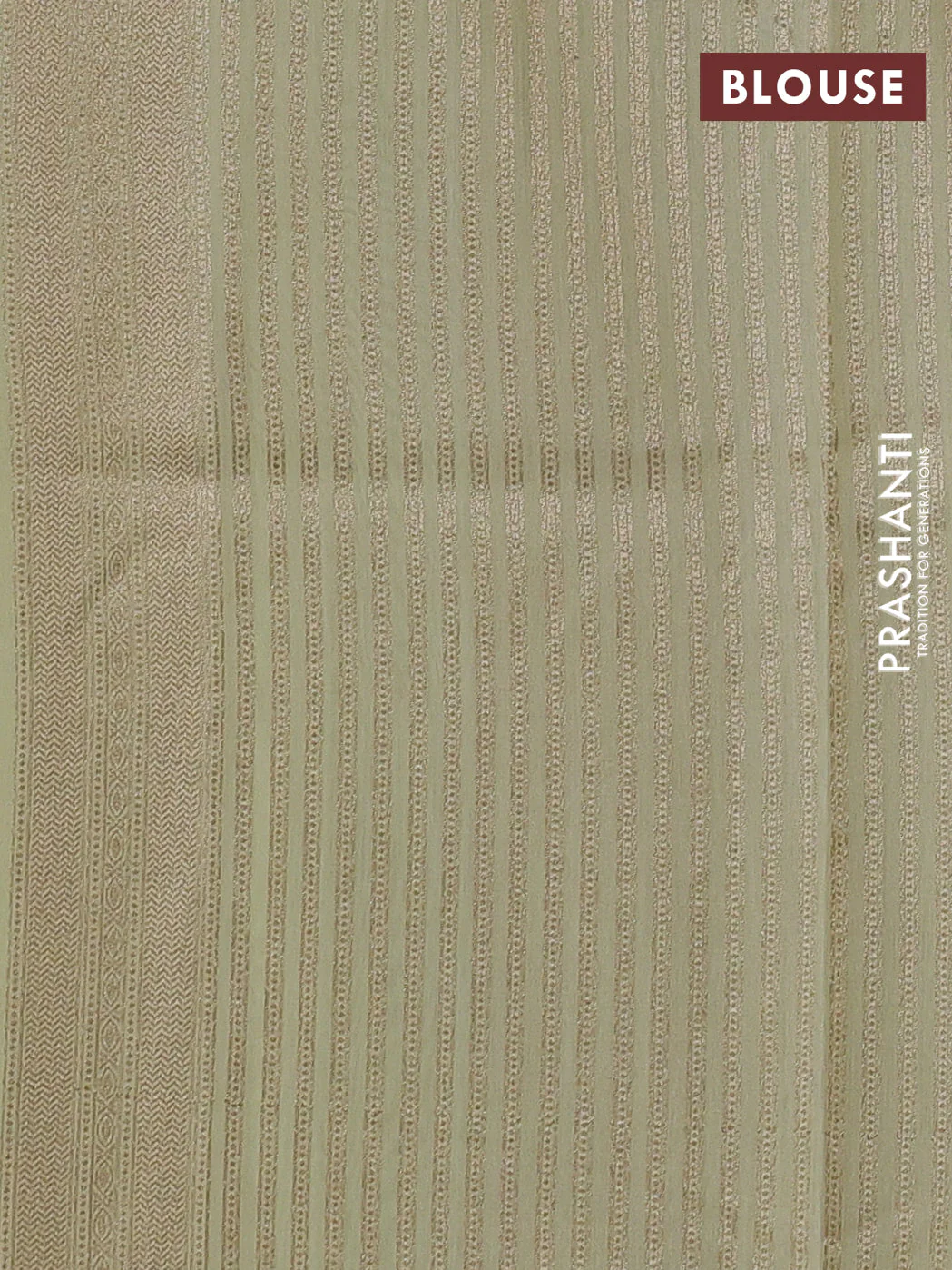 Banarasi silk cotton saree pista green with woven buttas and zari woven border - Image 3