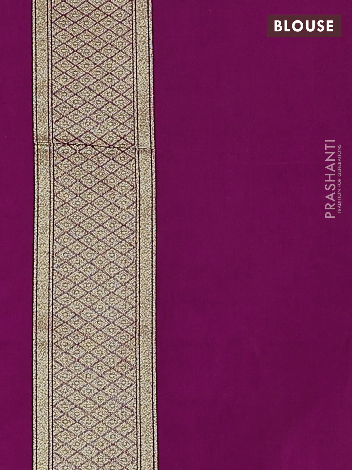 Banarasi silk cotton saree purple with allover floral zari woven buttas and zari woven border - Image 3