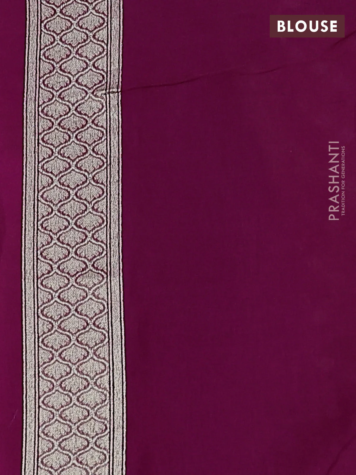 Banarasi silk cotton saree purple with allover thread & zari woven buttas and zari woven border - Image 3