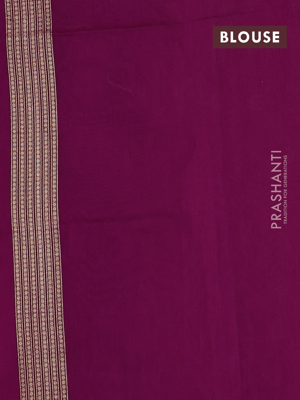 Banarasi silk cotton saree purple with allover zari woven buttas and temple zari woven border - Image 3