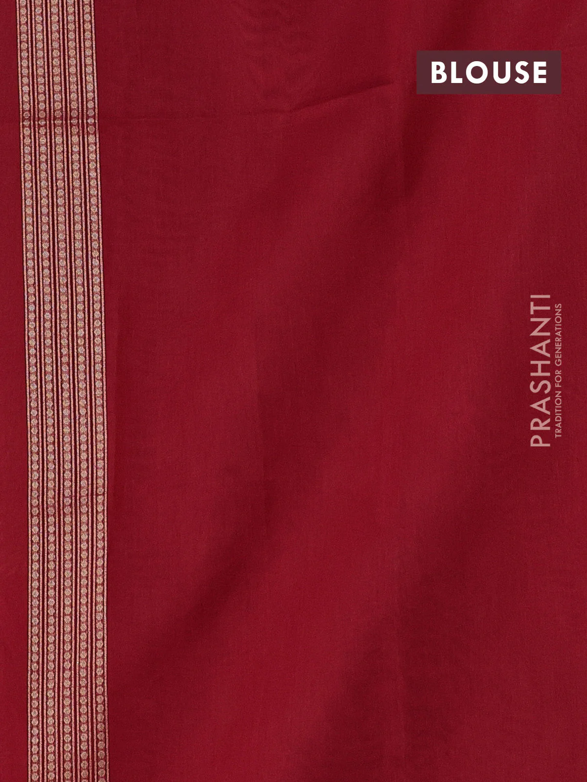 Banarasi silk cotton saree red with allover zari woven buttas and temple zari woven border - Image 3