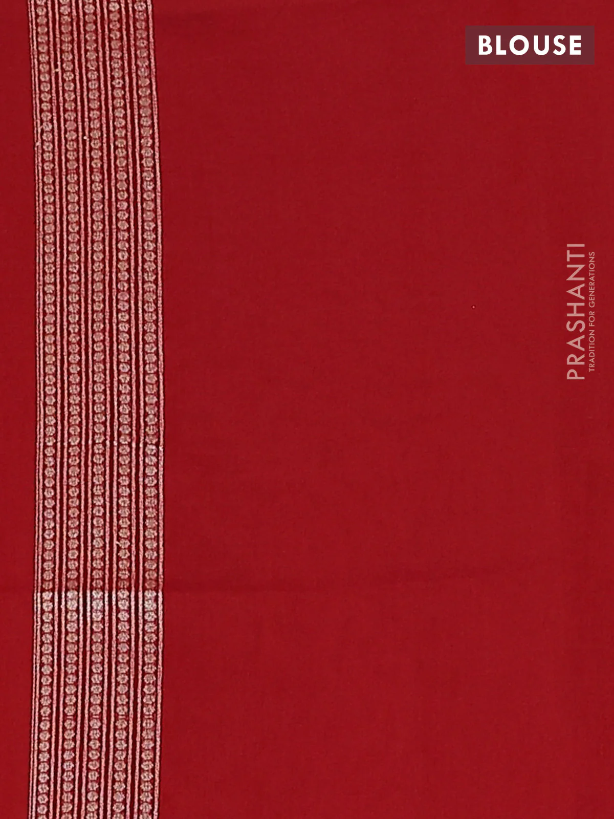 Banarasi silk cotton saree red with allover zari woven buttas and zari woven border - Image 3