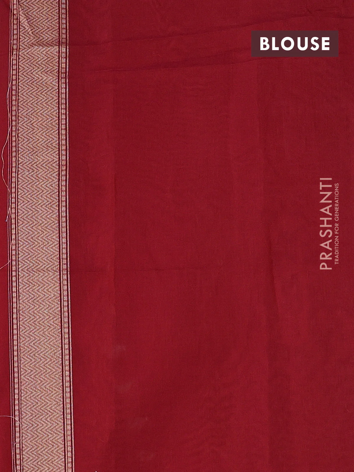 Banarasi silk cotton saree red with allover zari woven buttas and zari woven border - Image 3