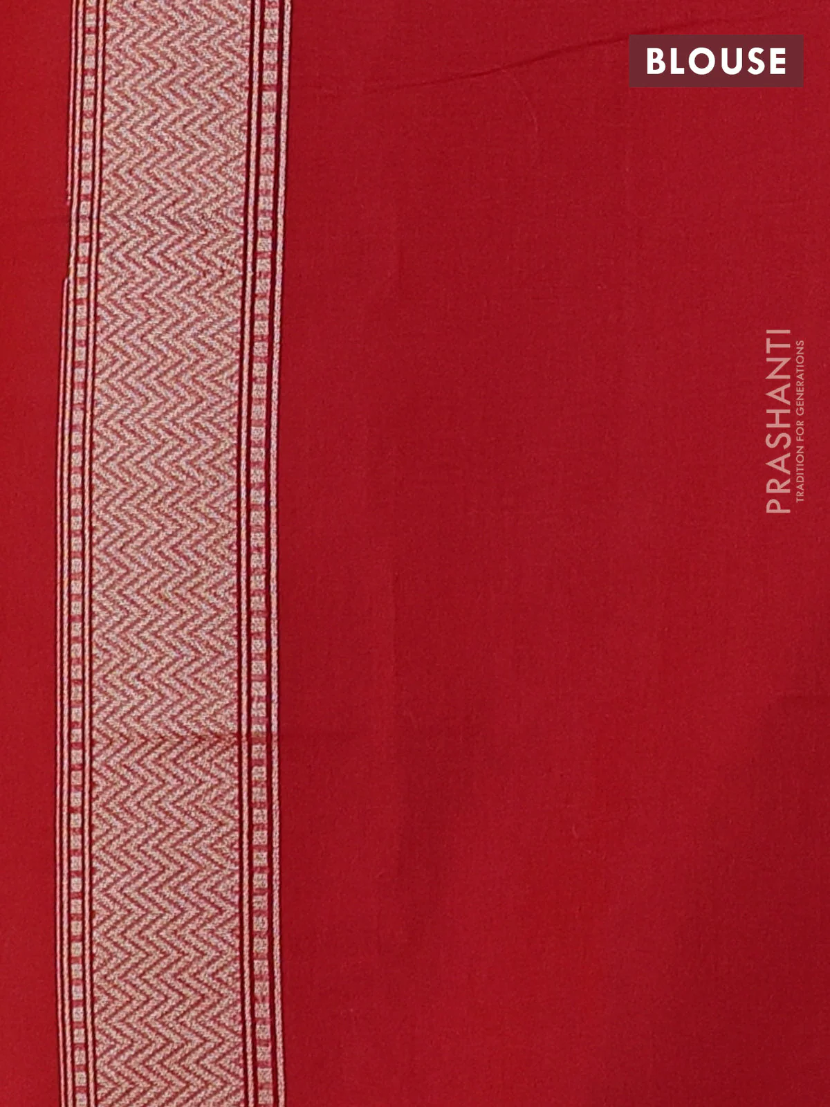 Banarasi silk cotton saree red with allover zari woven buttas and zari woven border - Image 3