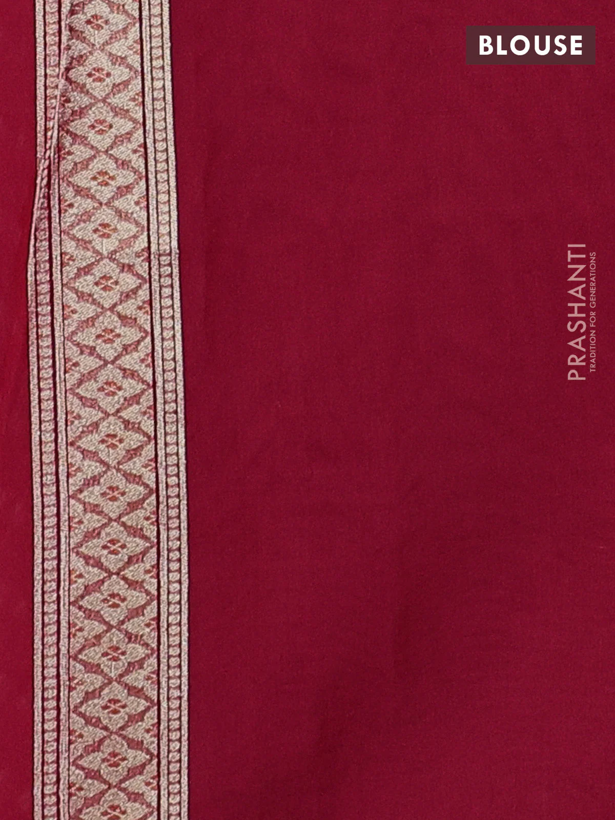 Banarasi silk cotton saree reddish pink with allover thread & zari woven buttas and thread & zari woven border - Image 3