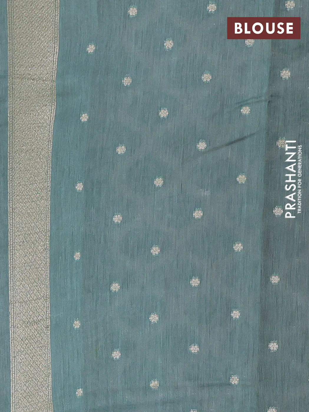 Banarasi silk cotton saree rustic orange and pastel green with allover thread weaves and woven border - Image 3