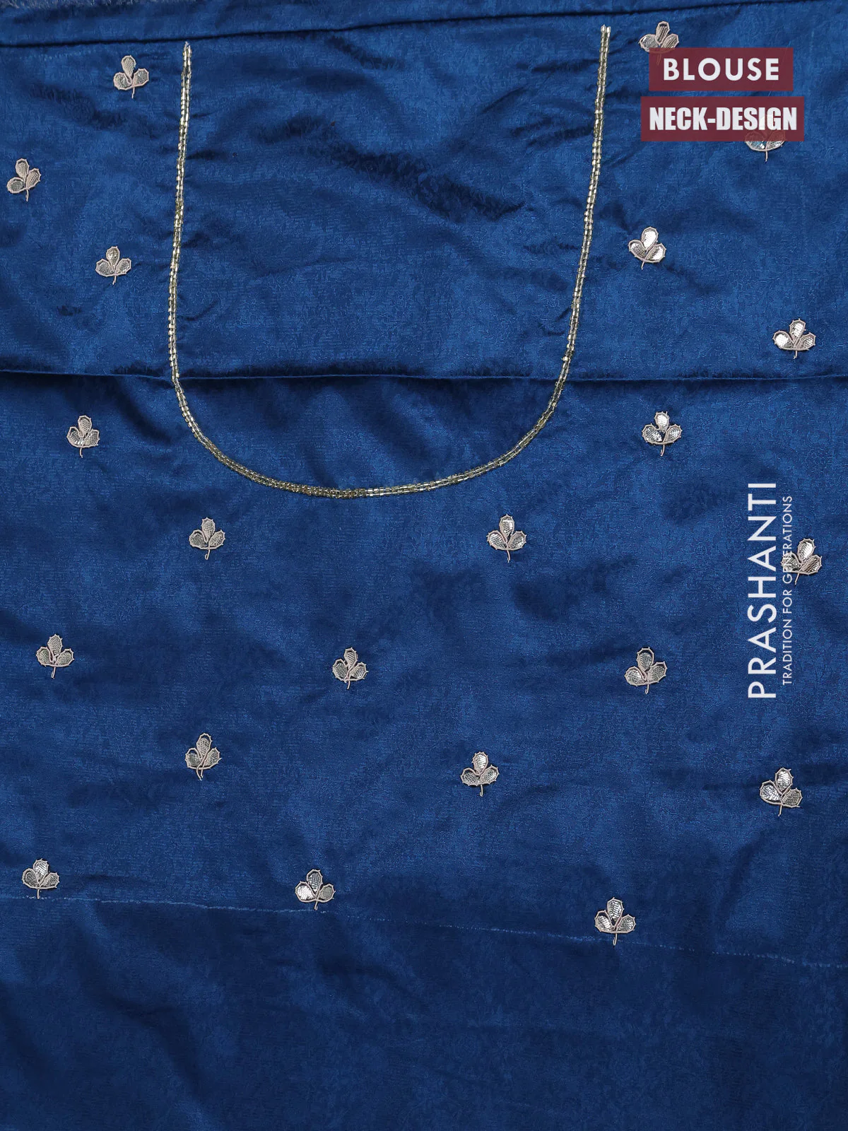 Banarasi silk saree dark peacock blue with allover zari woven brocade weaves and embroidery sequin work border - Image 5