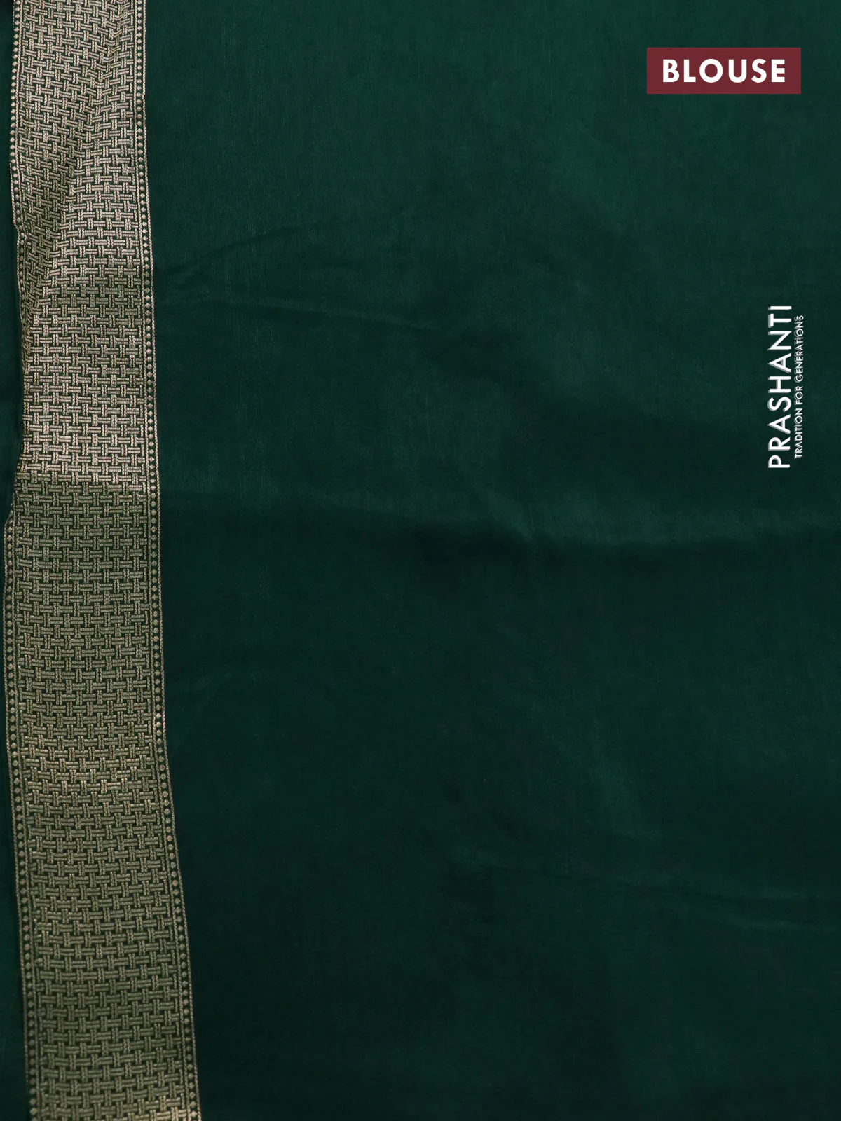 Banarasi silk saree green with allover floral zari weaves and zari woven border - Image 4