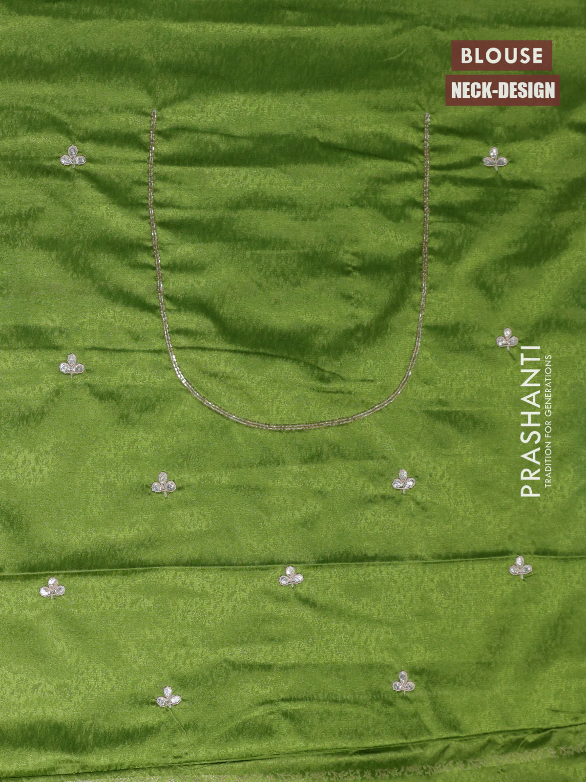 Banarasi silk saree light green with allover zari woven brocade weaves and embroidery sequin work border - Image 5