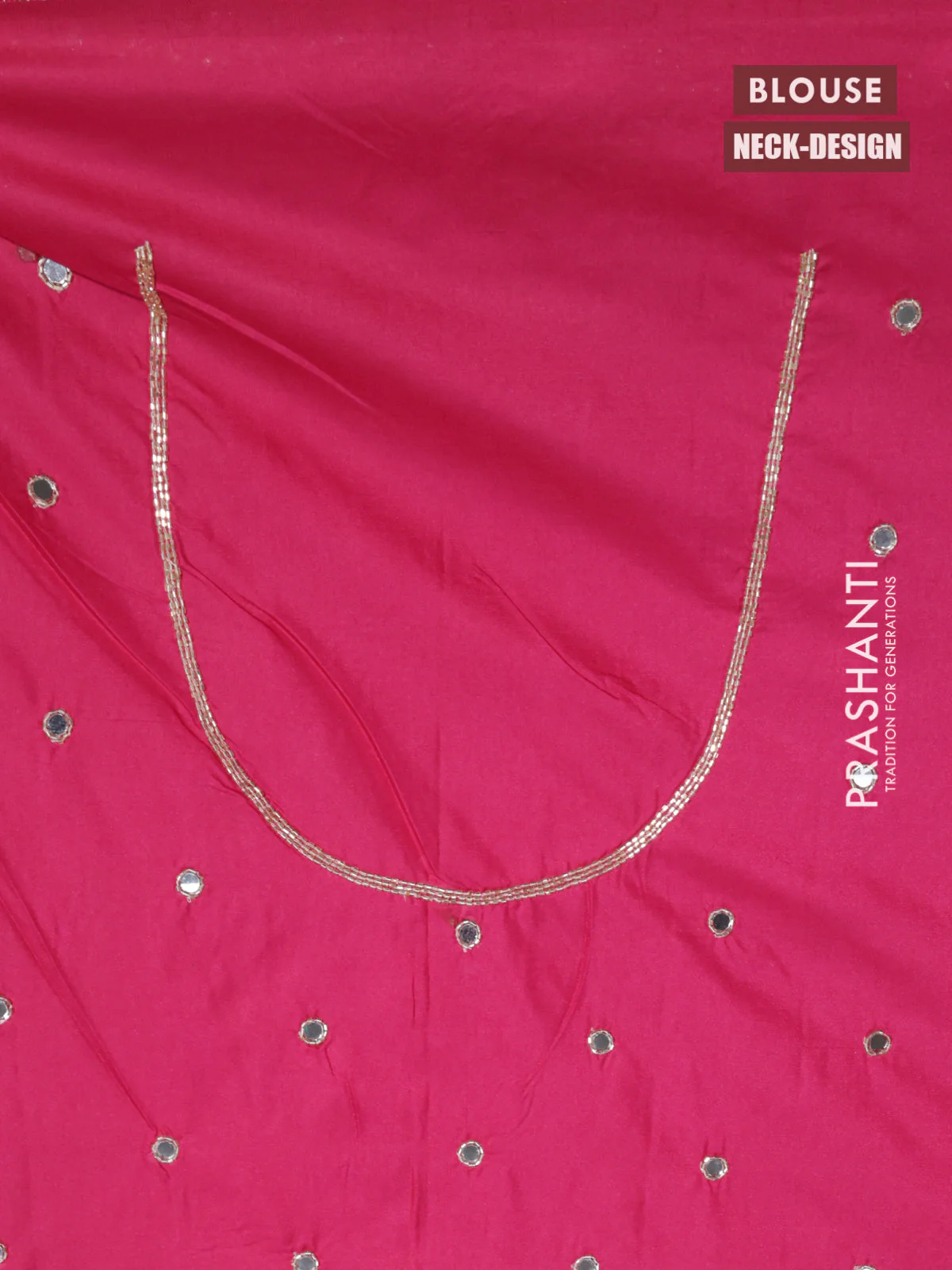 Banarasi silk saree pink with allover zari woven brocade weaves and embroidery mirror work border - Image 5