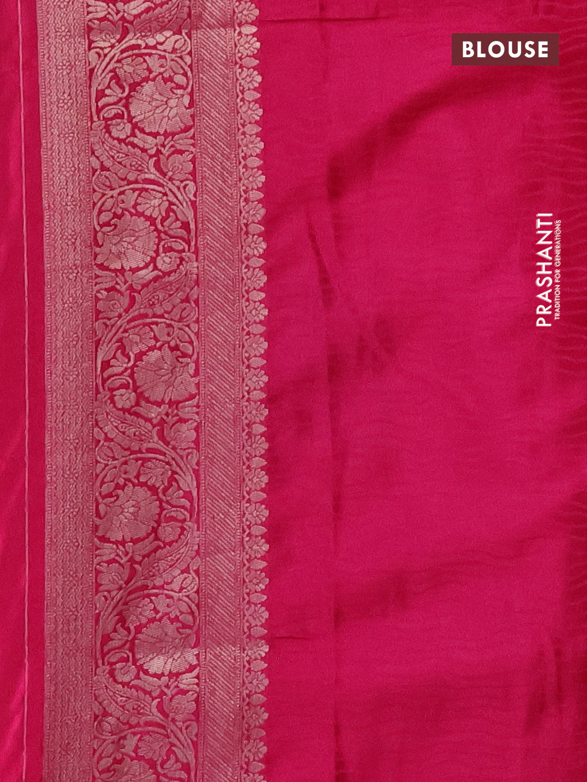 Banarasi silk saree pink with allover zari woven brocade weaves and zari woven border - Image 3