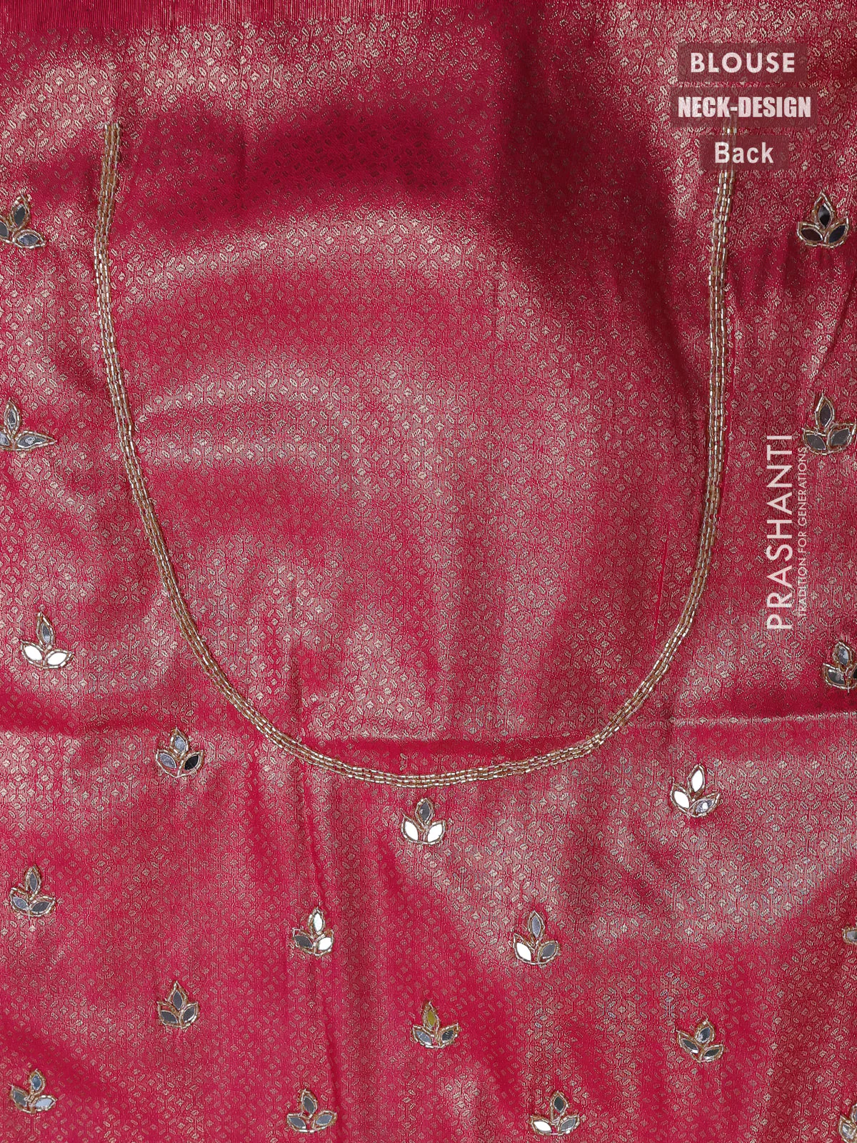 Banarasi silk saree pink with allover zari woven brocade weaves and zaridosi gotapatti work border - Image 5