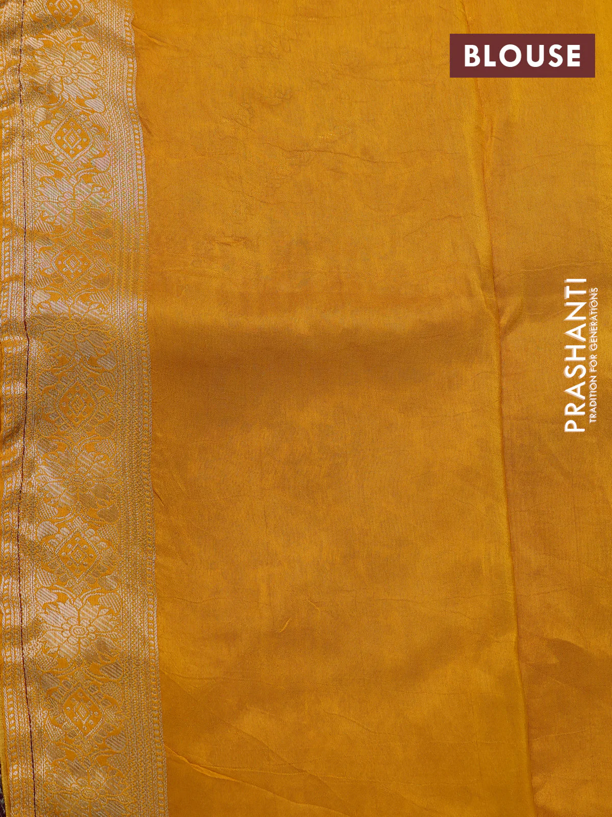 Banarasi silk saree purple and yellow with allover zari weaves and zari woven border - Image 4