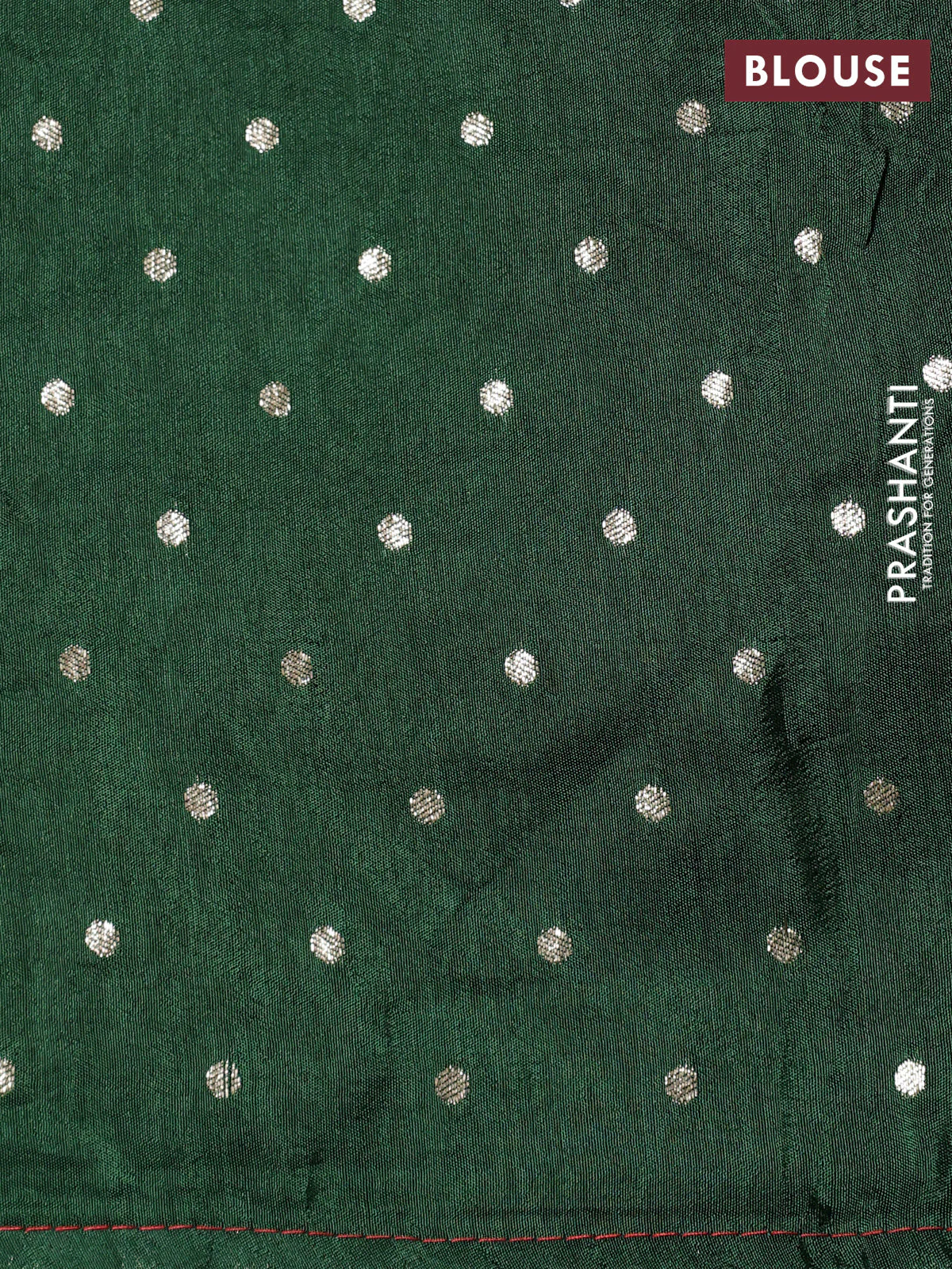 Banarasi silk saree red and green with zari woven brids buttas and zari woven border - Image 4
