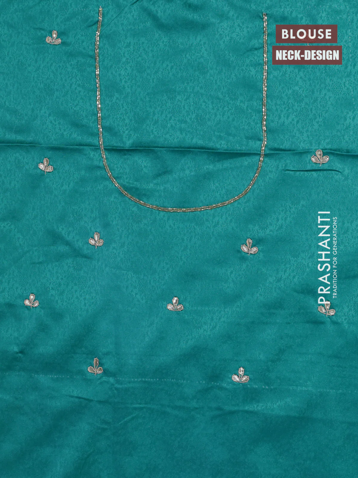 Banarasi silk saree teal blue with allover zari woven brocade weaves and embroidery sequin work border - Image 5