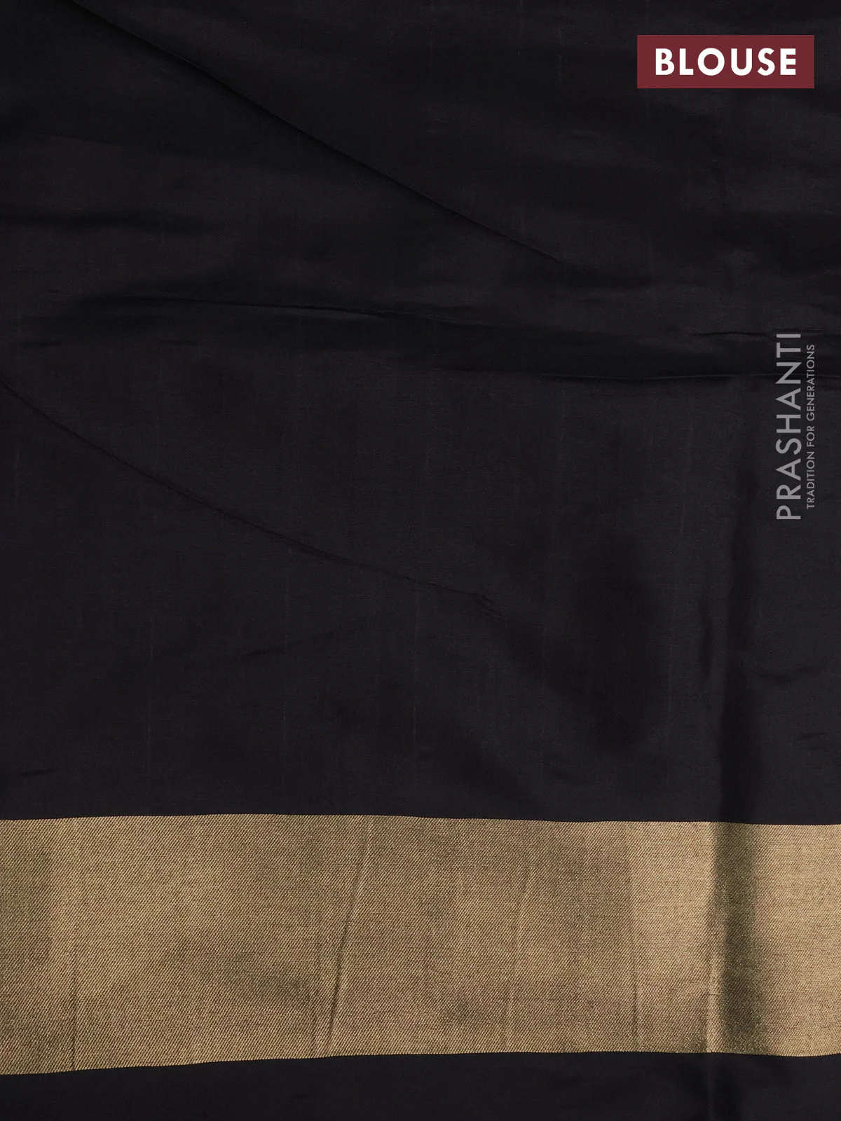 Banarasi tissue partly saree gold and black with plain body and piping border - Image 5