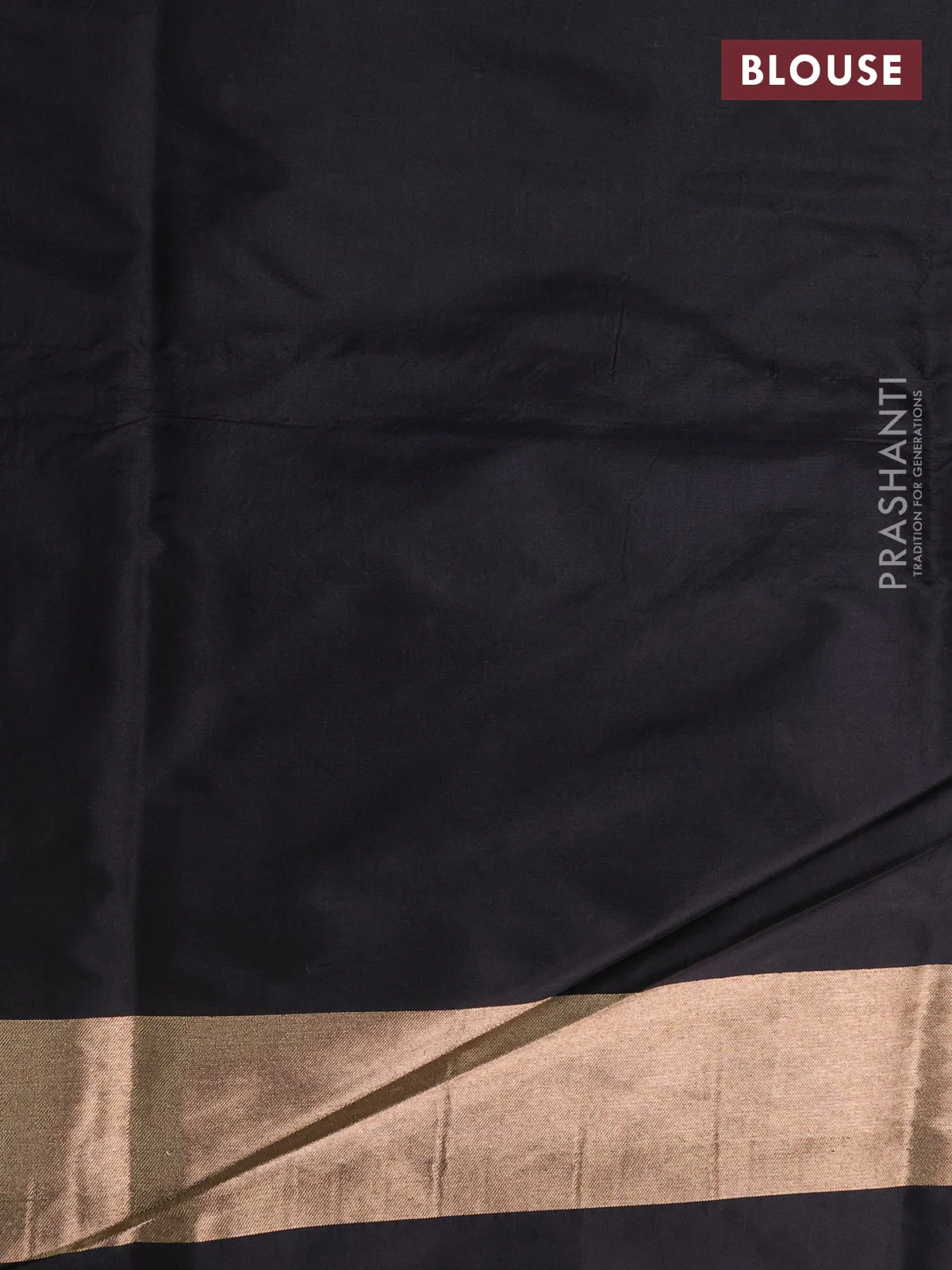 Banarasi tissue partly saree gold and black with plain body and piping border - Image 5