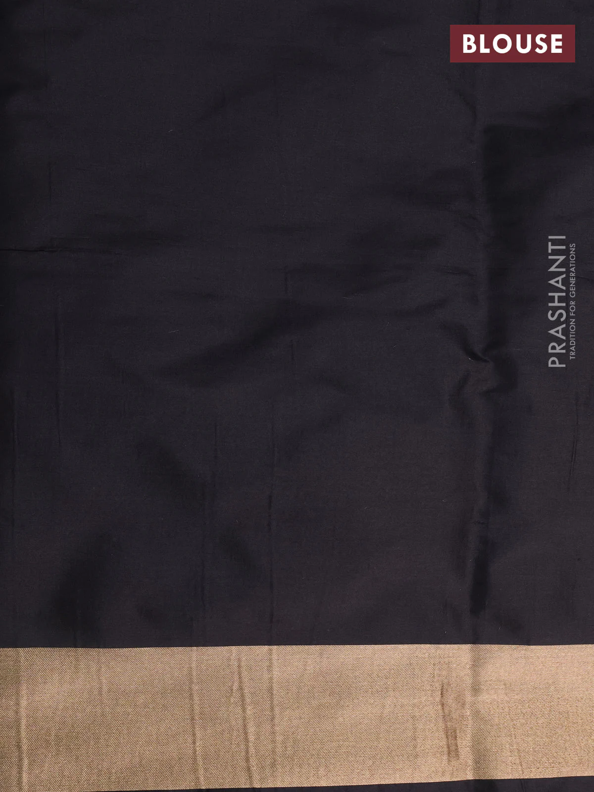 Banarasi tissue partly saree gold and black with plain body and piping border - Image 5