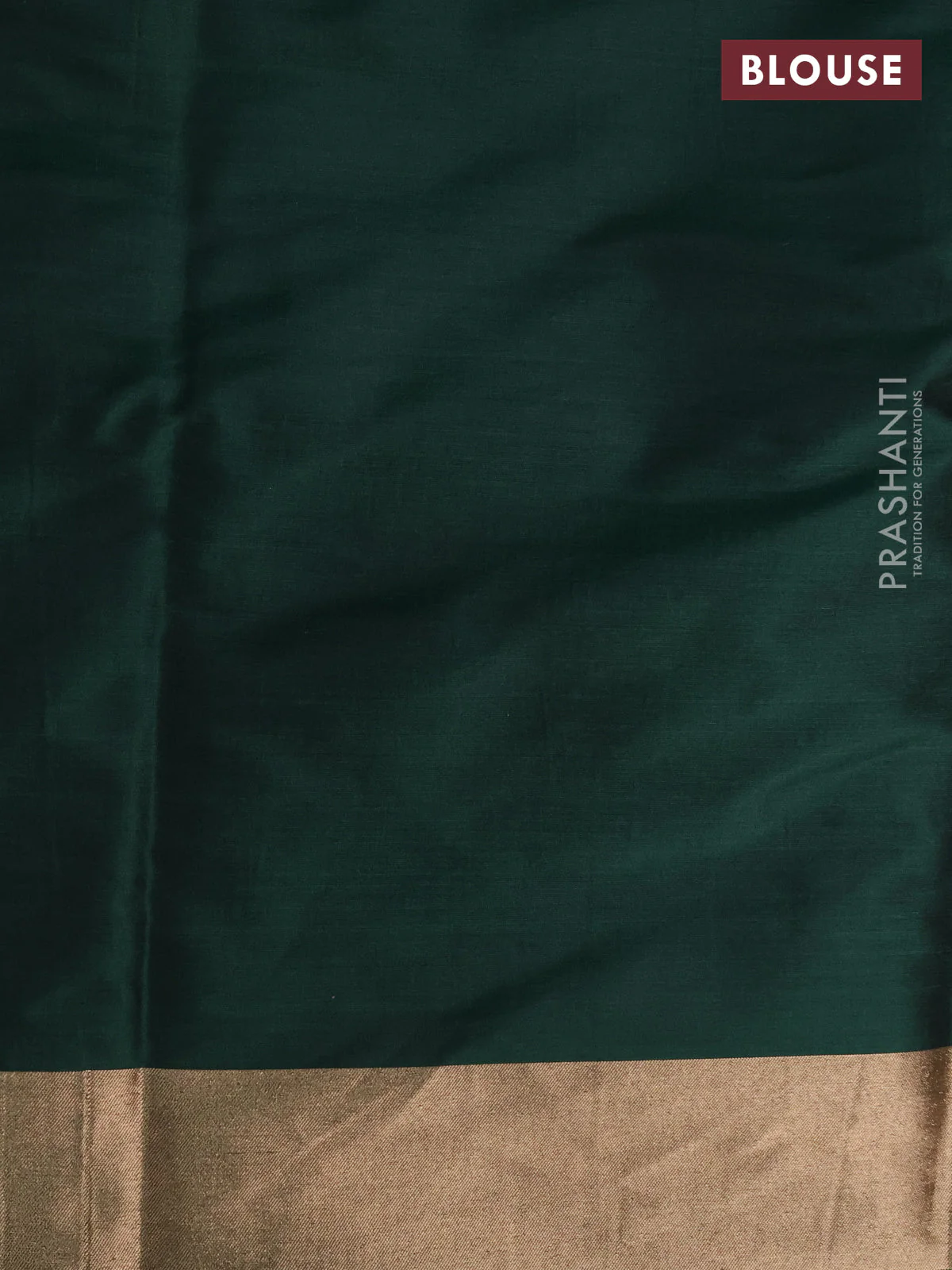 Banarasi tissue partly saree gold and green with plain body and piping border - Image 5