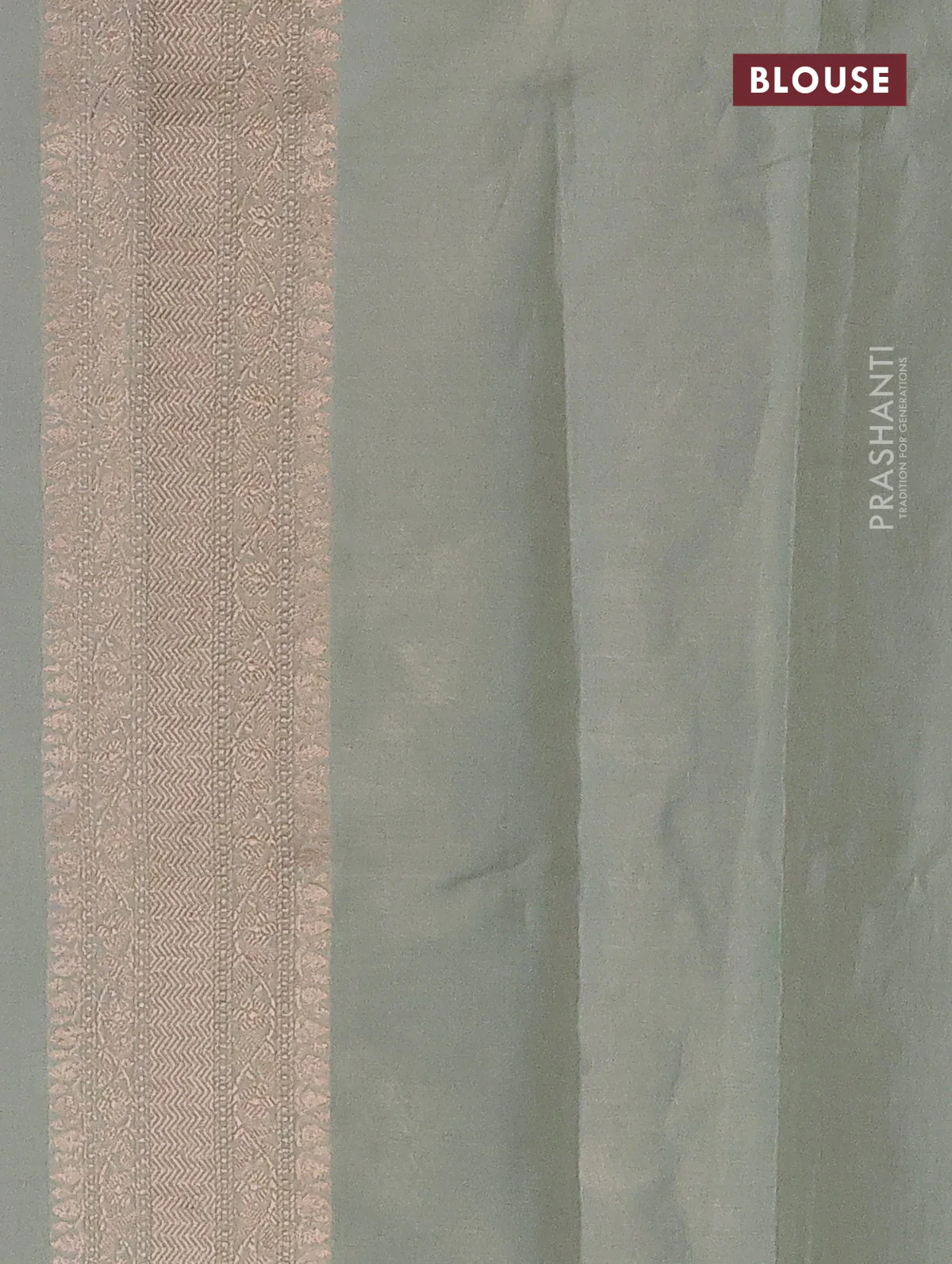 Banarasi tissue silk saree pastel green shade with allover thread & zari woven floral weaves and zari woven border - Image 3