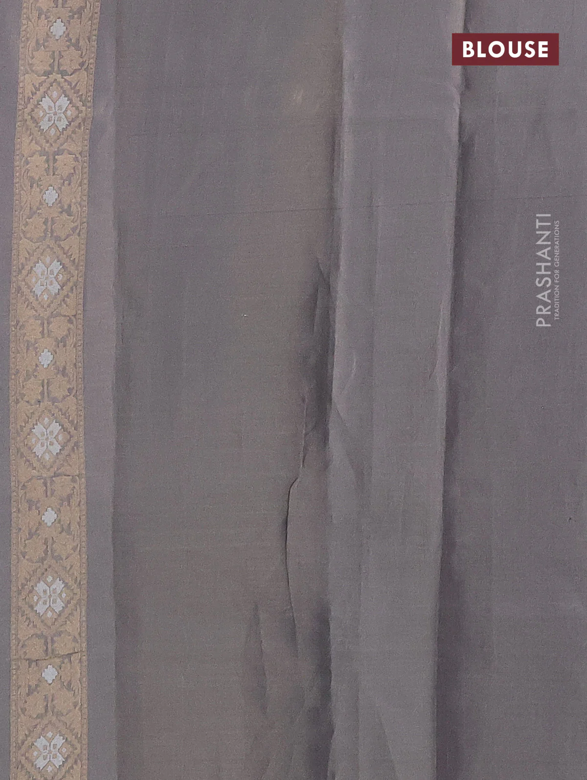 Banarasi tissue silk saree pastel grey and pink with allover thread & zari woven floral weaves and zari woven border - Image 3
