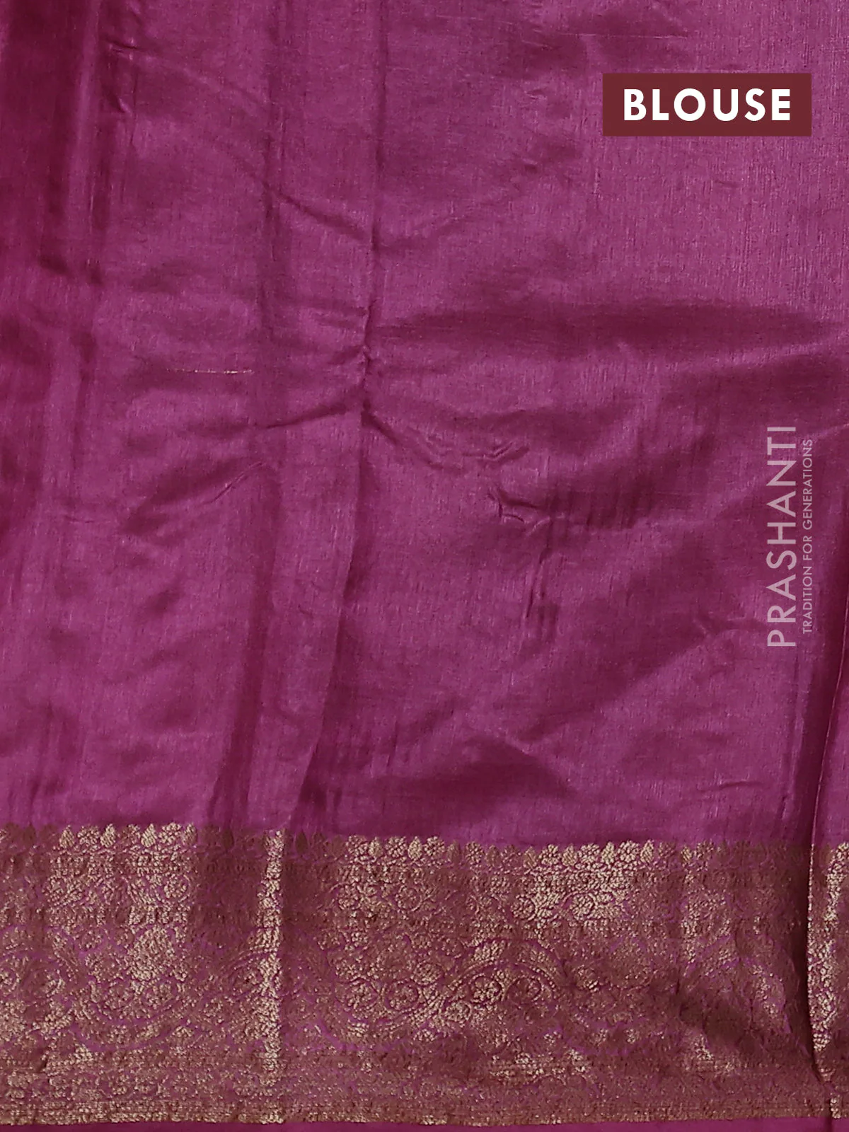 Banarasi tussar silk saree green and wine shade with allover thread & zari woven buttas and woven border - Image 3