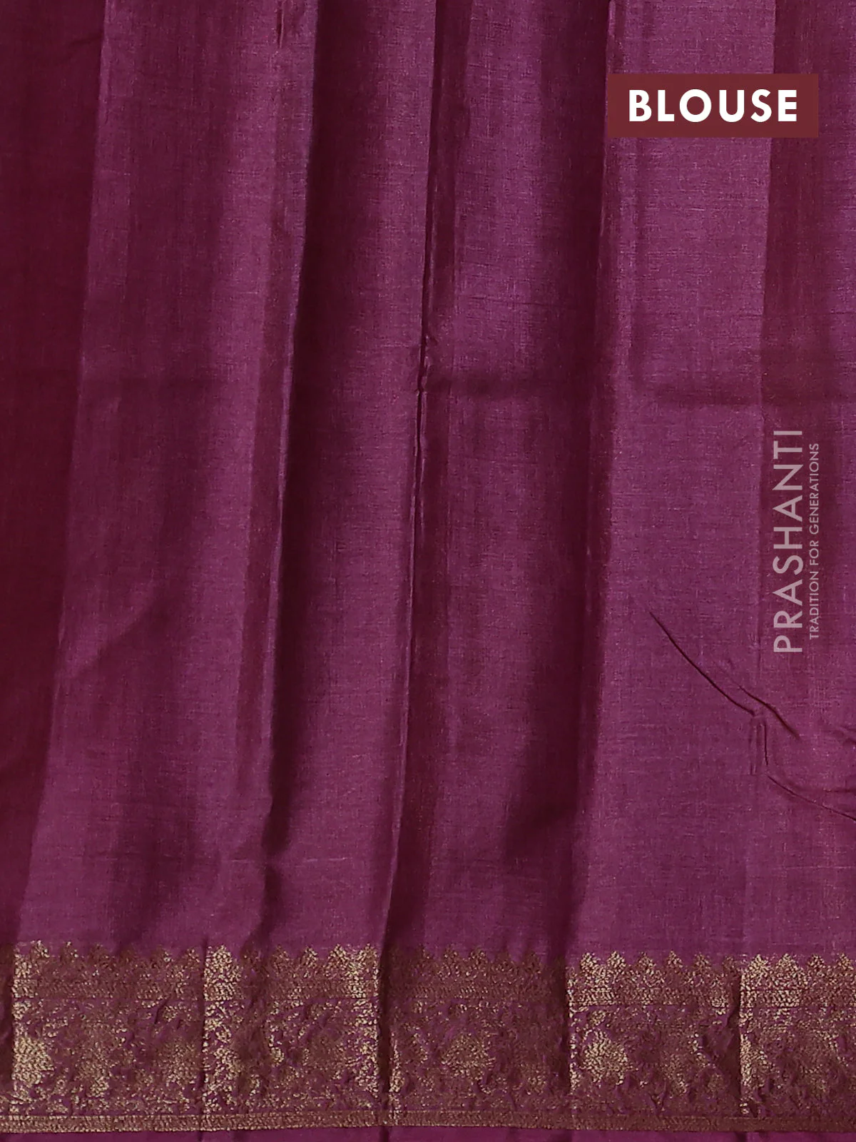 Banarasi tussar silk saree mehendi green and wine shade with allover thread & zari weaves and woven border - Image 3