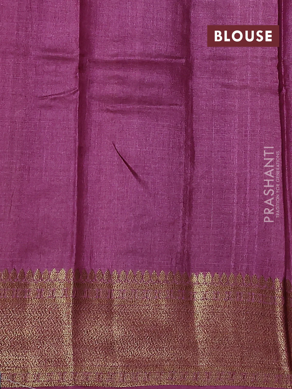 Banarasi tussar silk saree mehendi green and wine shade with thread & zari woven buttas and woven border - Image 3