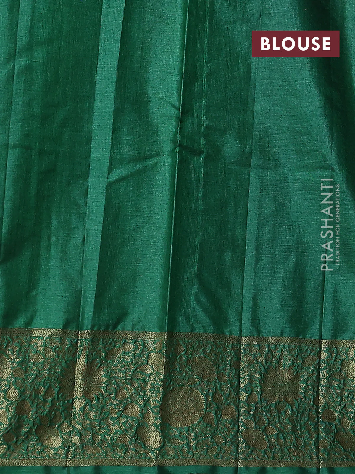 Banarasi tussar silk saree purple and green with allover thread & zari woven buttas and woven border - Image 3