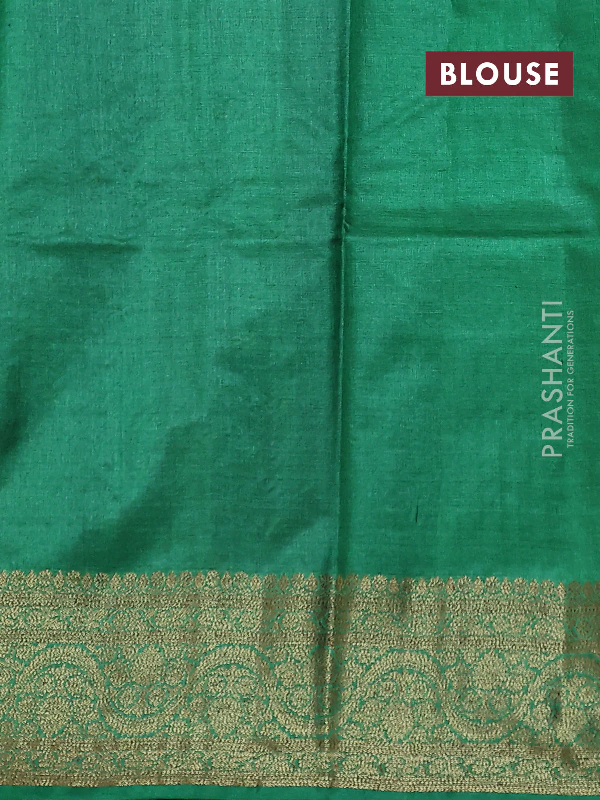 Banarasi tussar silk saree purple and green with allover thread & zari woven buttas and woven border - Image 3