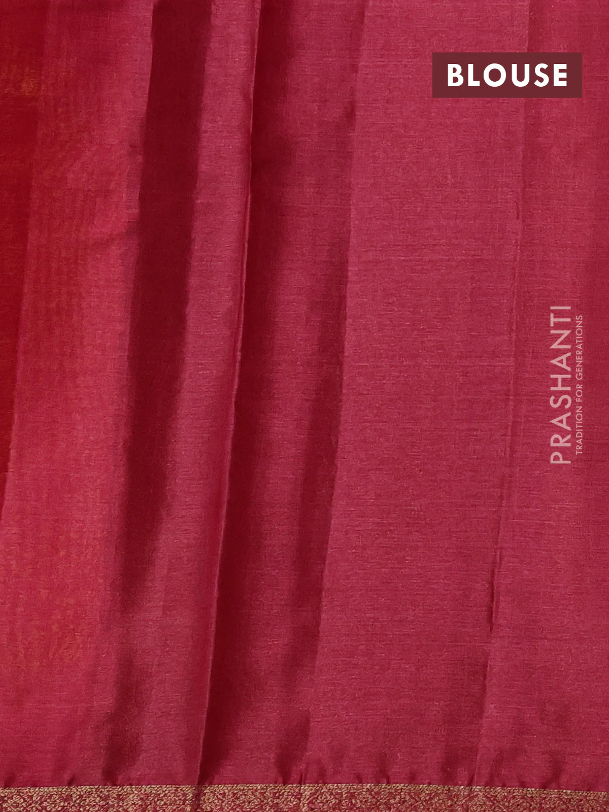Banarasi tussar silk saree yellow and pink with thread & zari woven buttas and woven border - Image 3